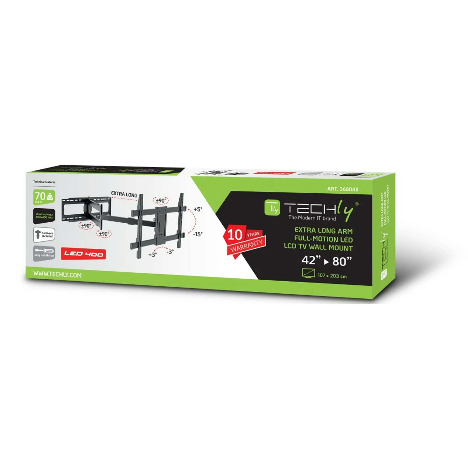 Techly ICA-PLB-721 support pour téléviseur 2,03 m (80") Noir