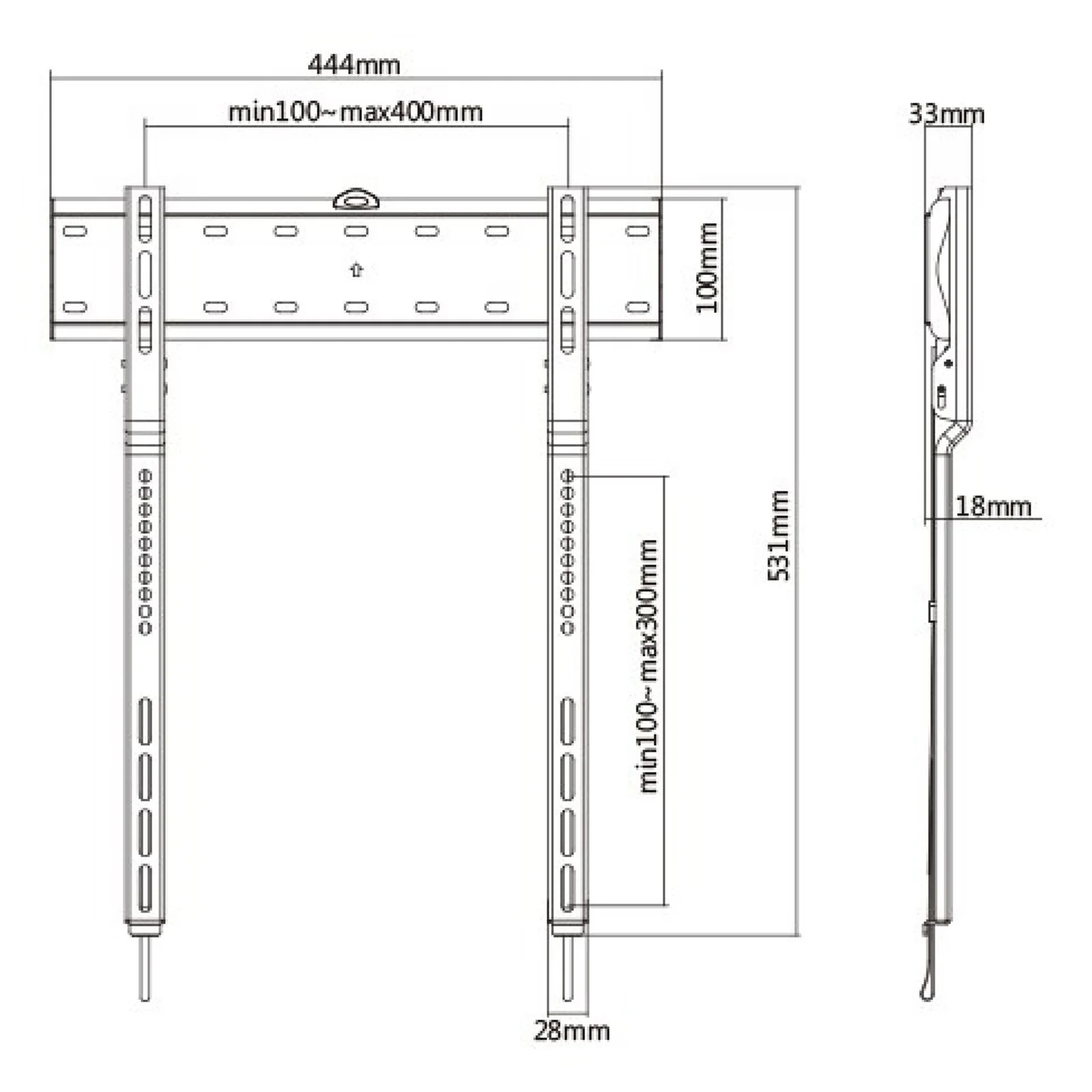 Techly ICA-PLB 734F support pour téléviseur 165,1 cm (65") Noir