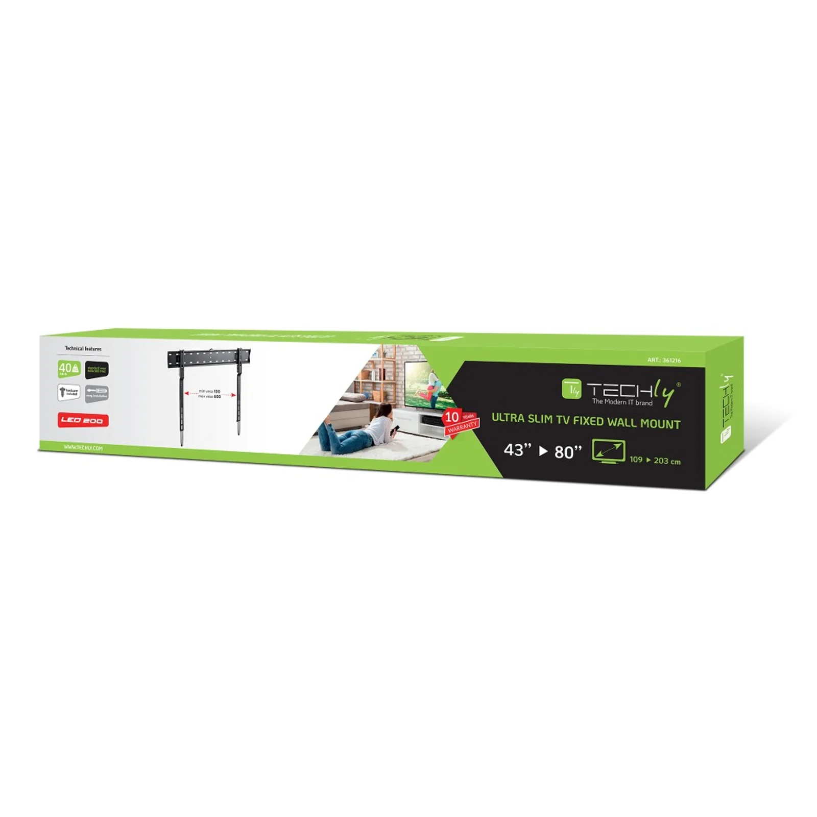 Techly ICA-PLB 736F support pour téléviseur 2,03 m (80") Noir