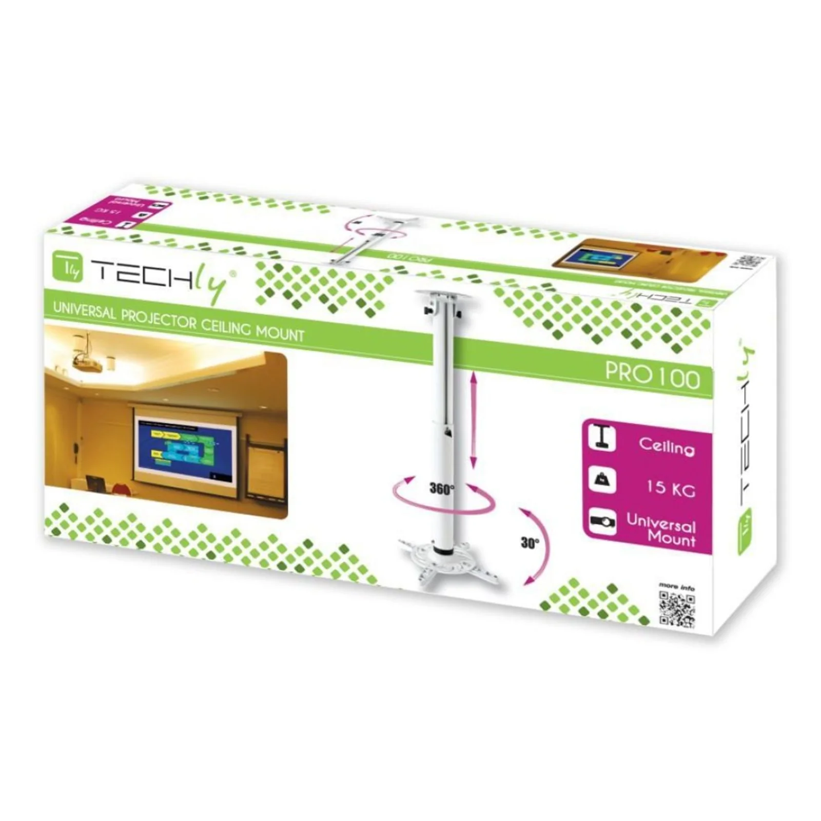 Techly ICA-PM 104MW support pour projecteurs Plafond Blanc