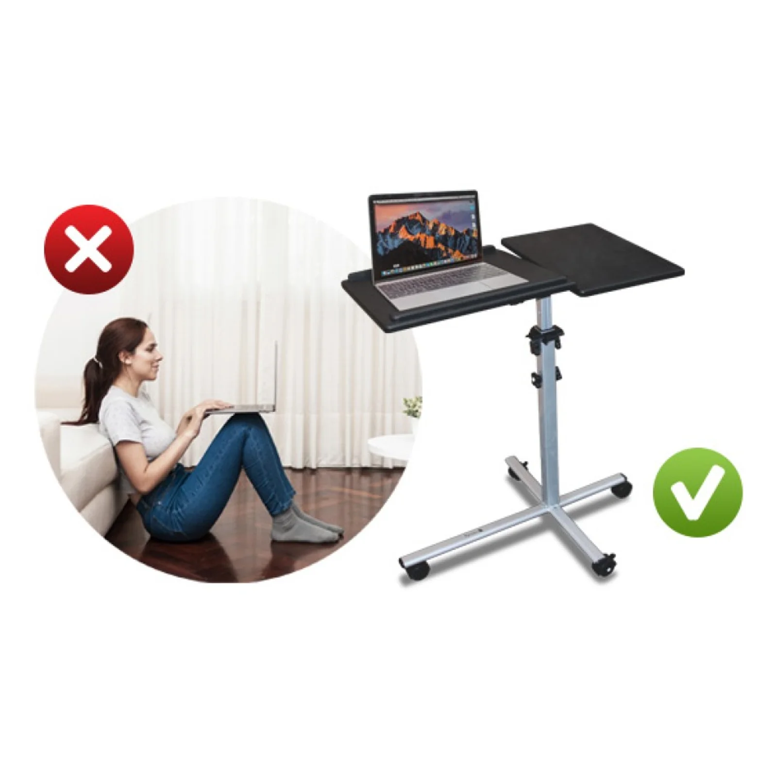 Techly ICA-TB TPM-2 Support de livres Supports de Laptop Noir, Argent
