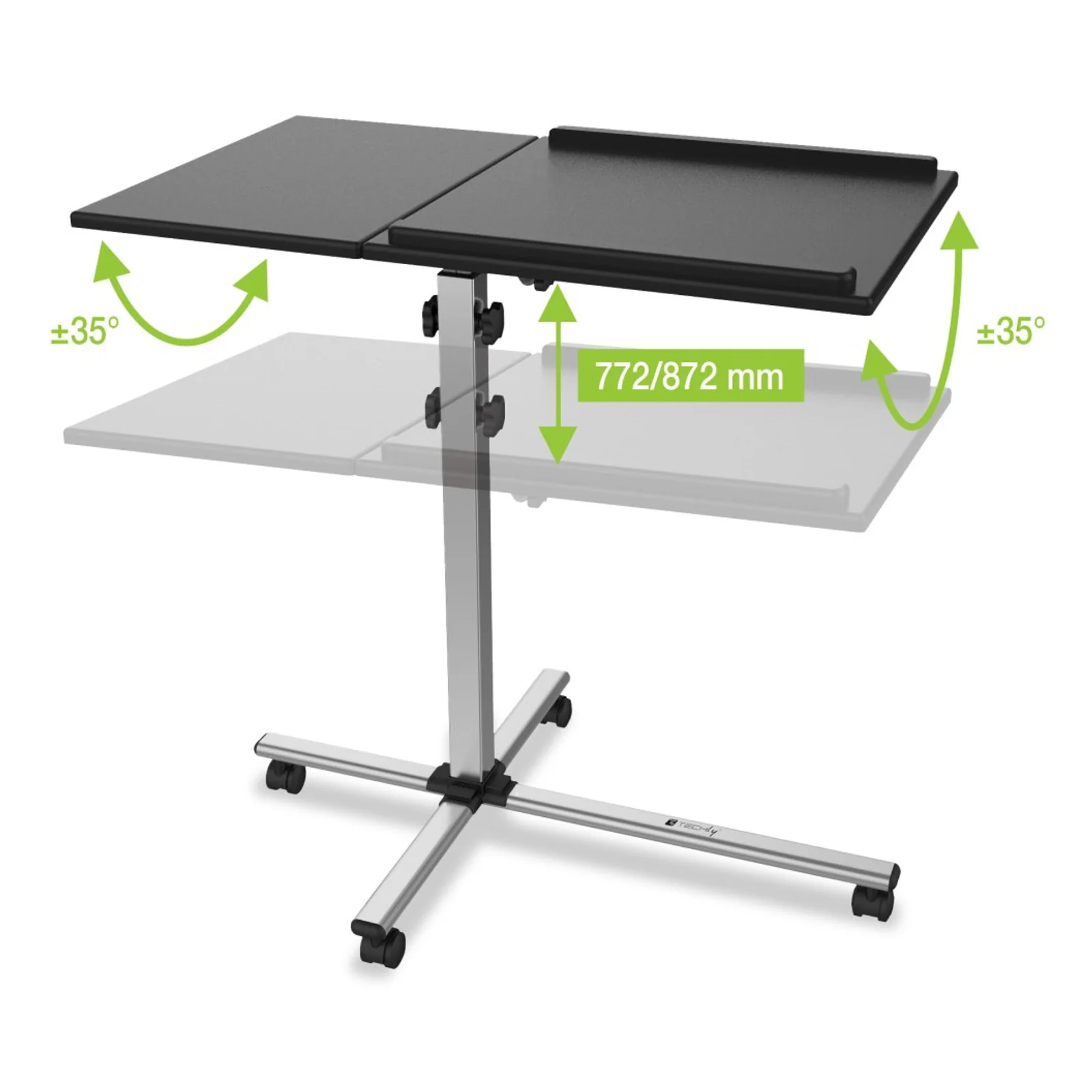 Techly ICA-TB TPM-2 Support de livres Supports de Laptop Noir, Argent
