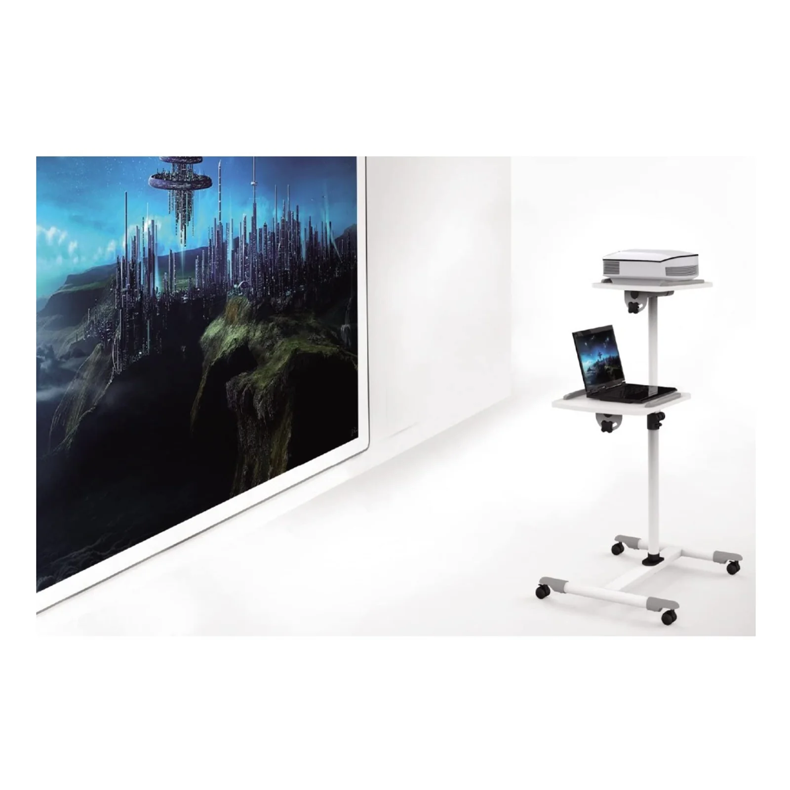 Techly ICA-TB TPM-6 chariot et support multimédia Blanc Chariot multimedia