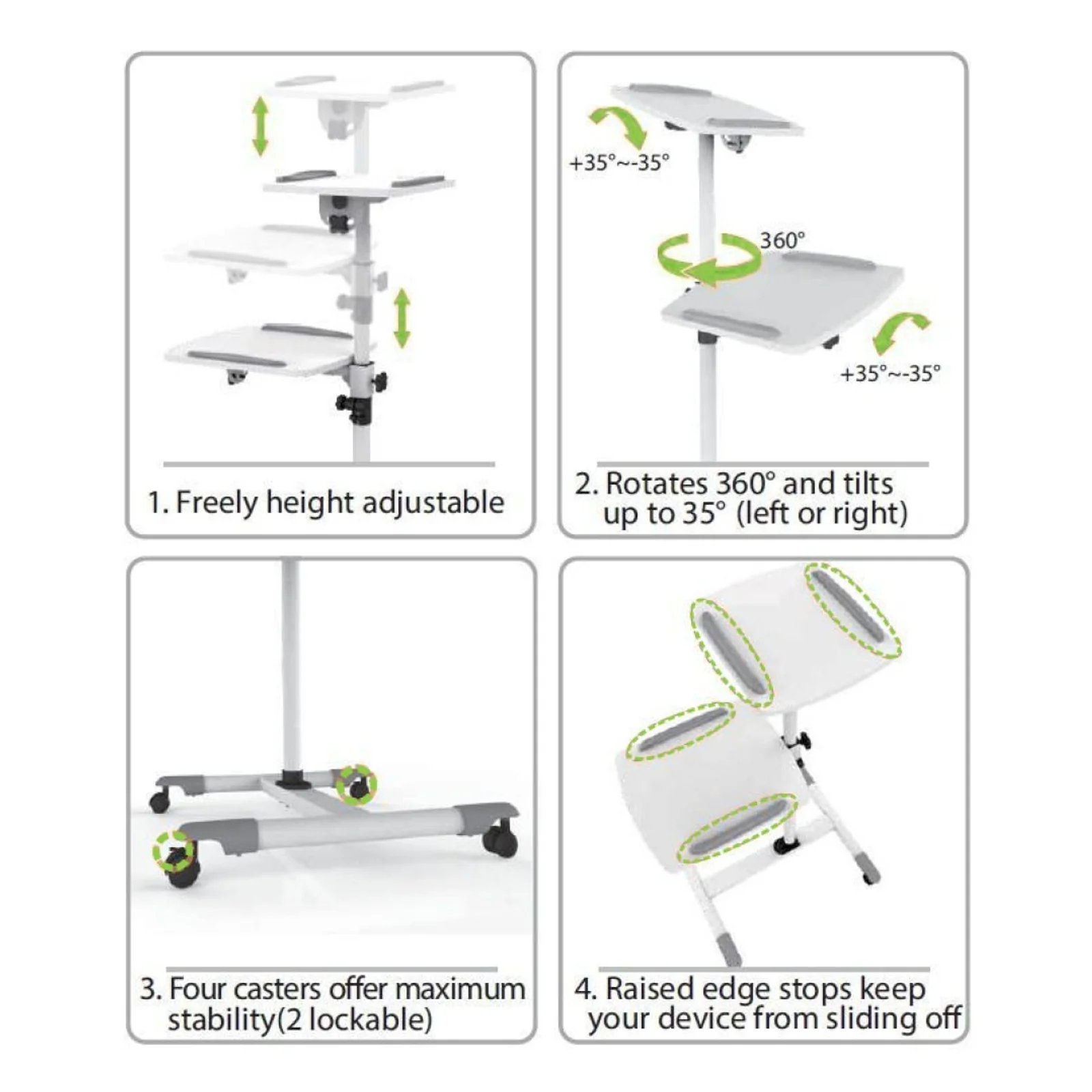 Techly ICA-TB TPM-6 chariot et support multimédia Blanc Chariot multimedia