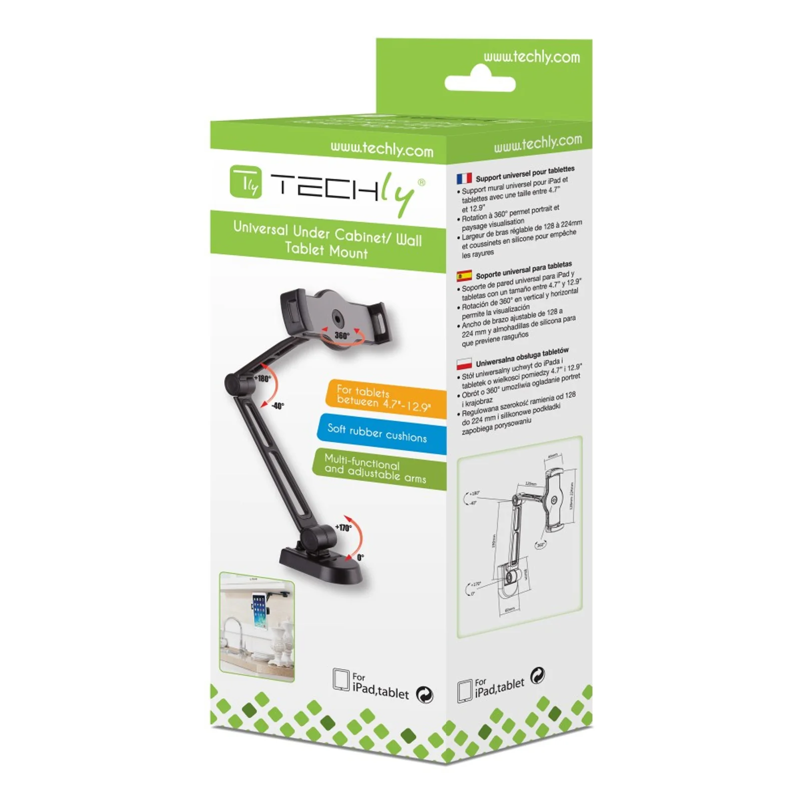 Techly ICA-TBL 2802 support Support passif Tablette / UMPC Noir