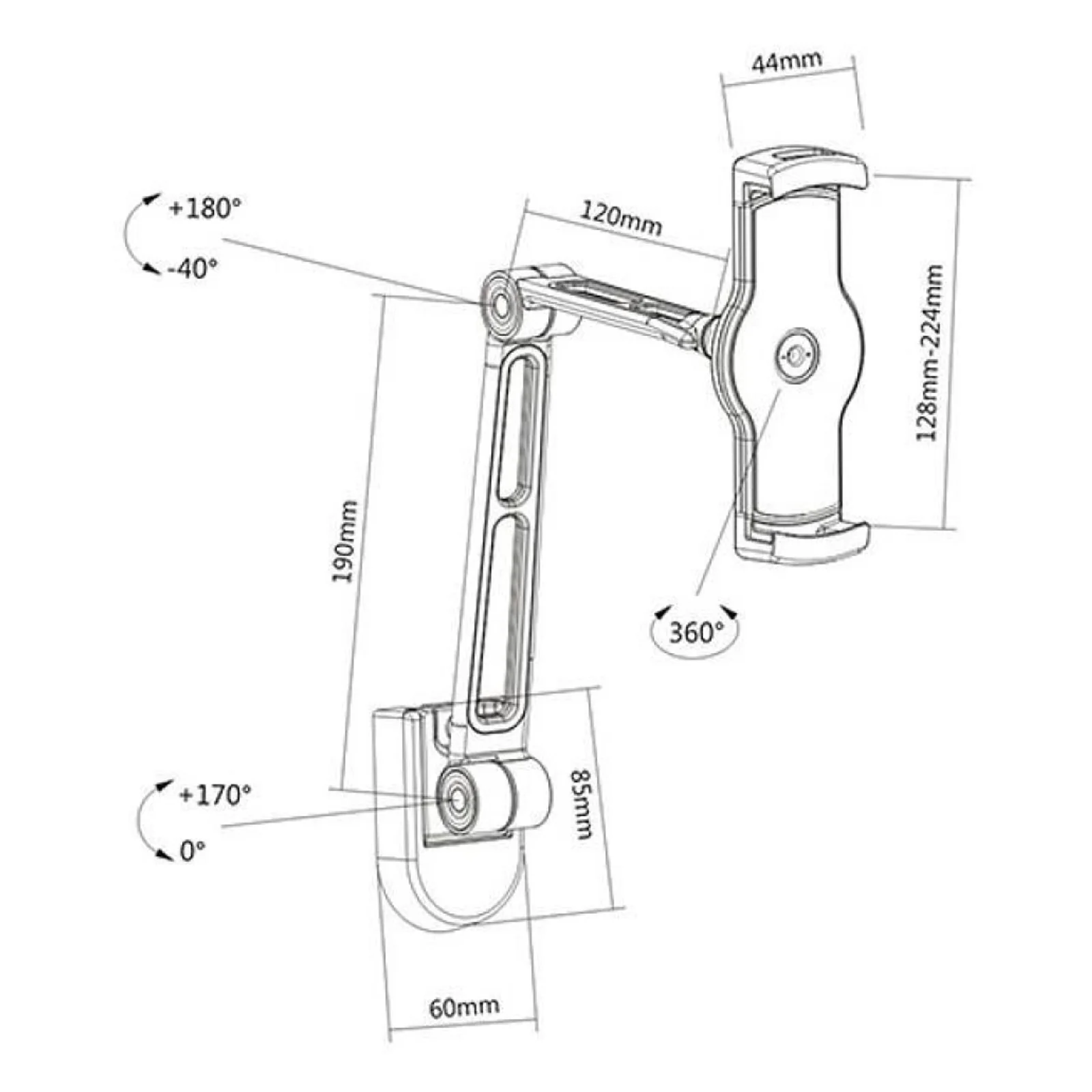 Techly ICA-TBL 2802 support Support passif Tablette / UMPC Noir