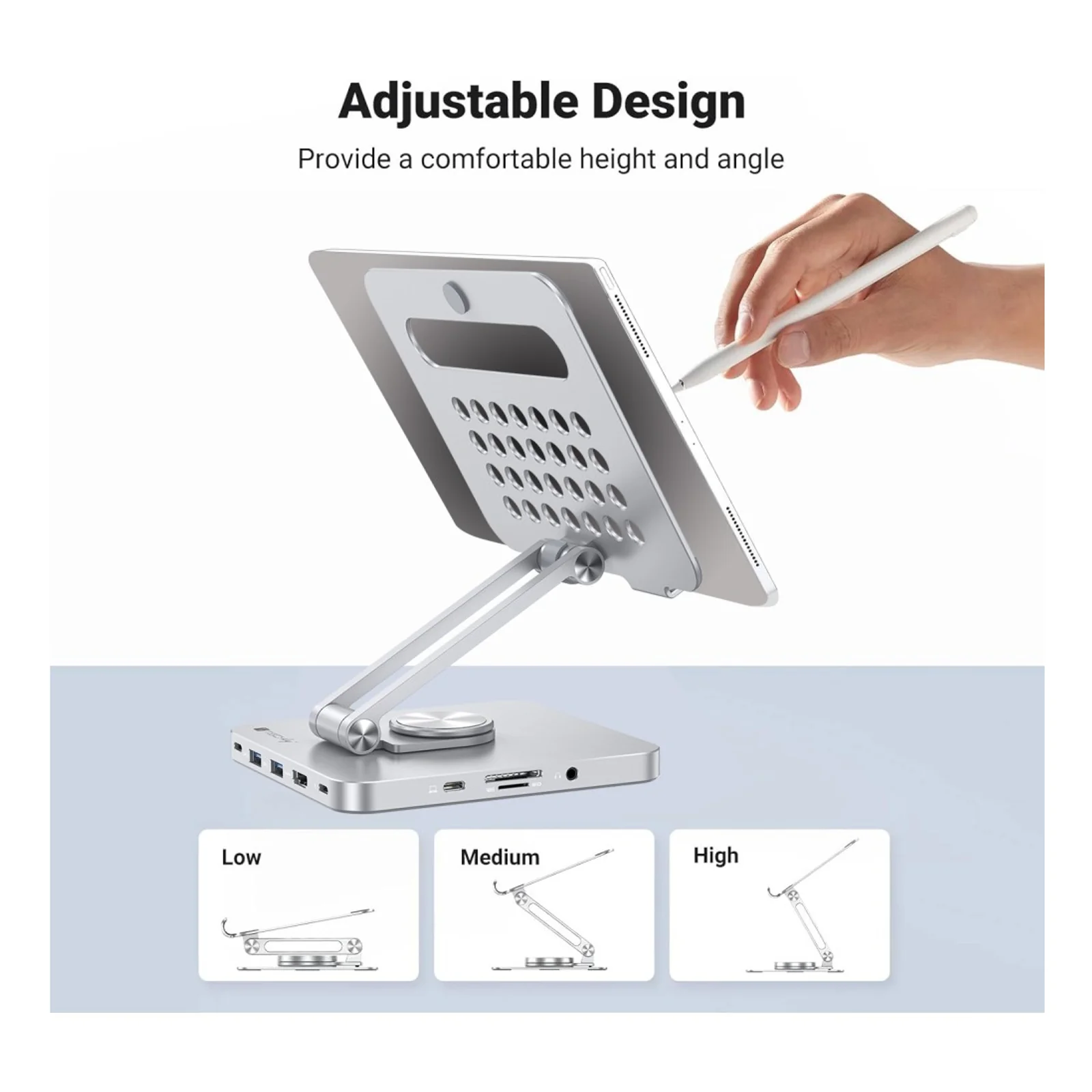 Techly ICA-TBL DOCK81 Support de livres Support pour tablette Argent