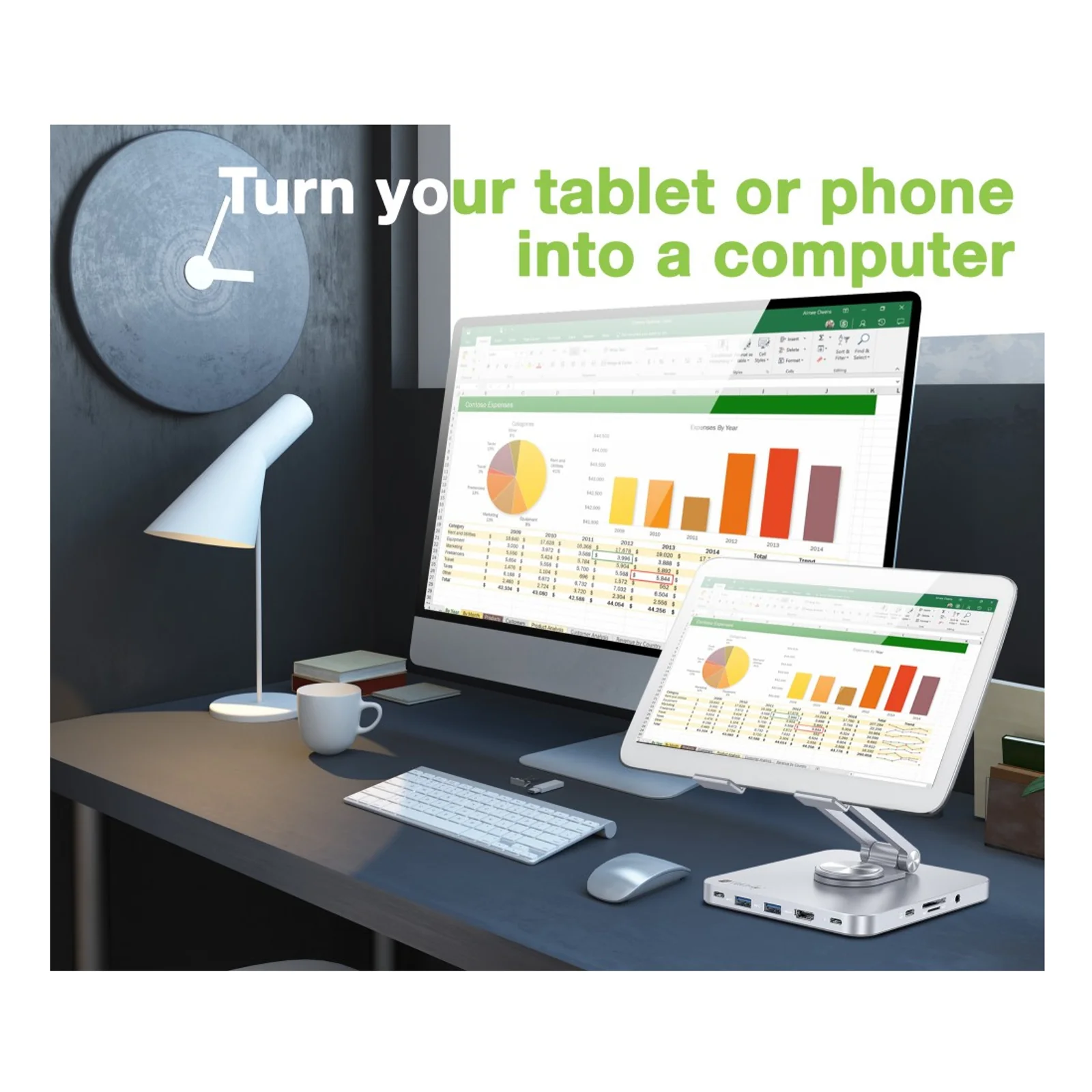 Techly ICA-TBL DOCK81 Support de livres Support pour tablette Argent