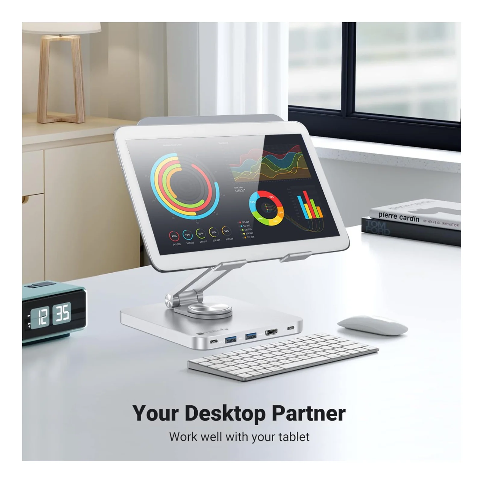 Techly ICA-TBL DOCK81 Support de livres Support pour tablette Argent