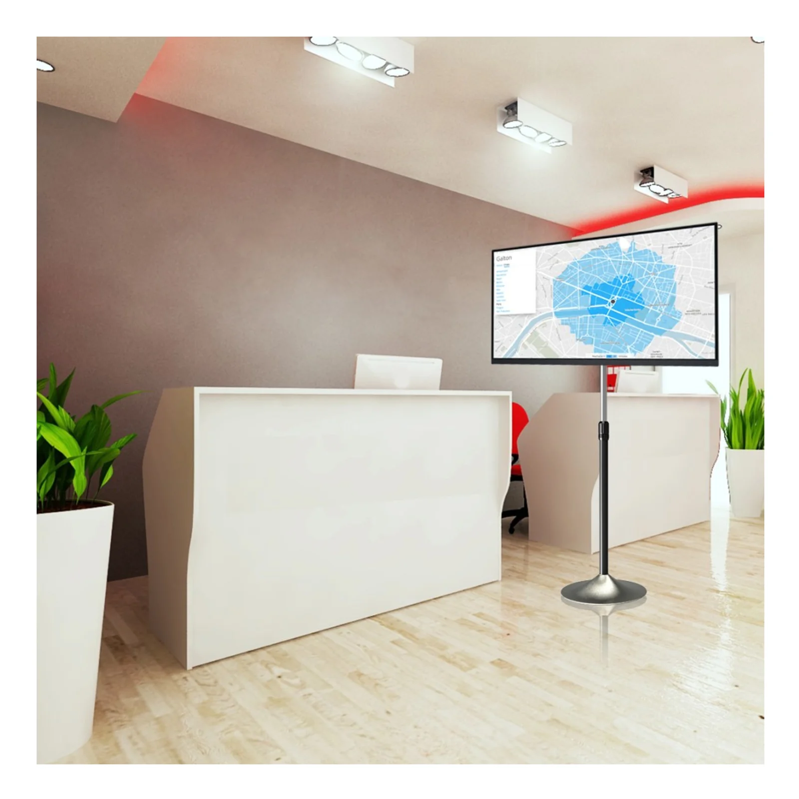 Techly ICA-TR10 montage des affichages de messages 68,6 cm (27") Argent