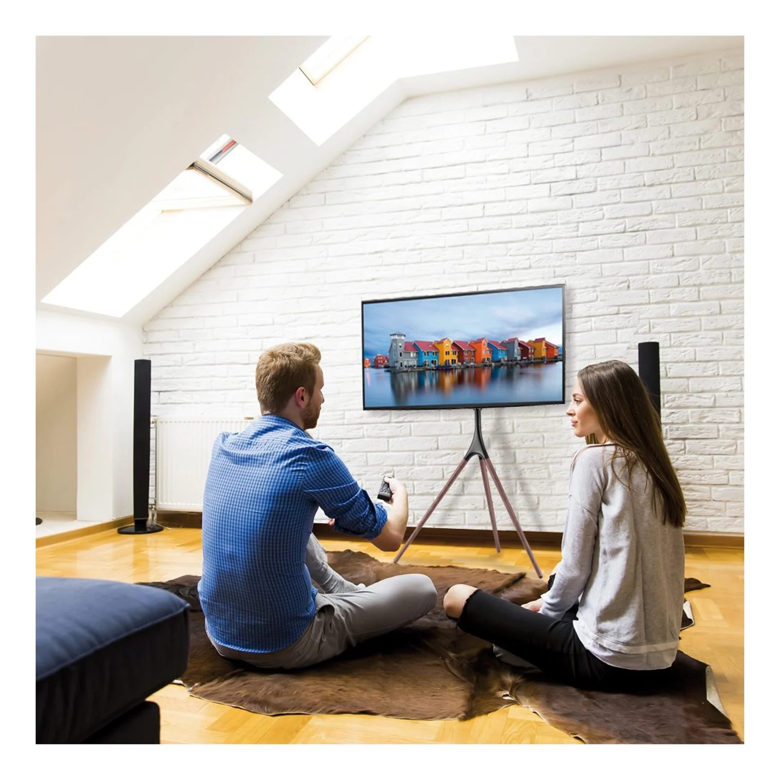 Techly ICA-TR18SAM support pour téléviseur 165,1 cm (65") Noyer