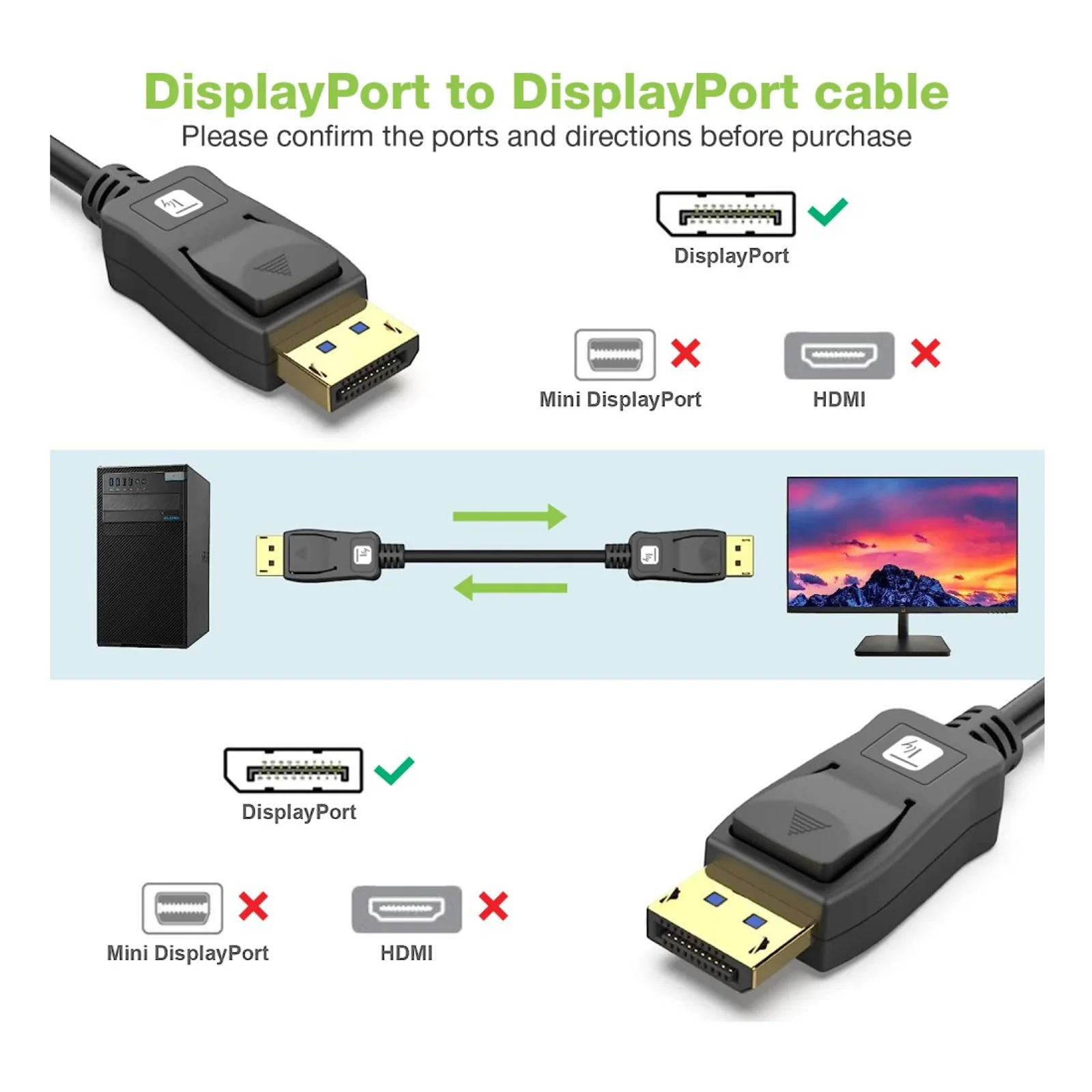 Techly ICOC-DSP-A21-020 2 m DisplayPort Noir