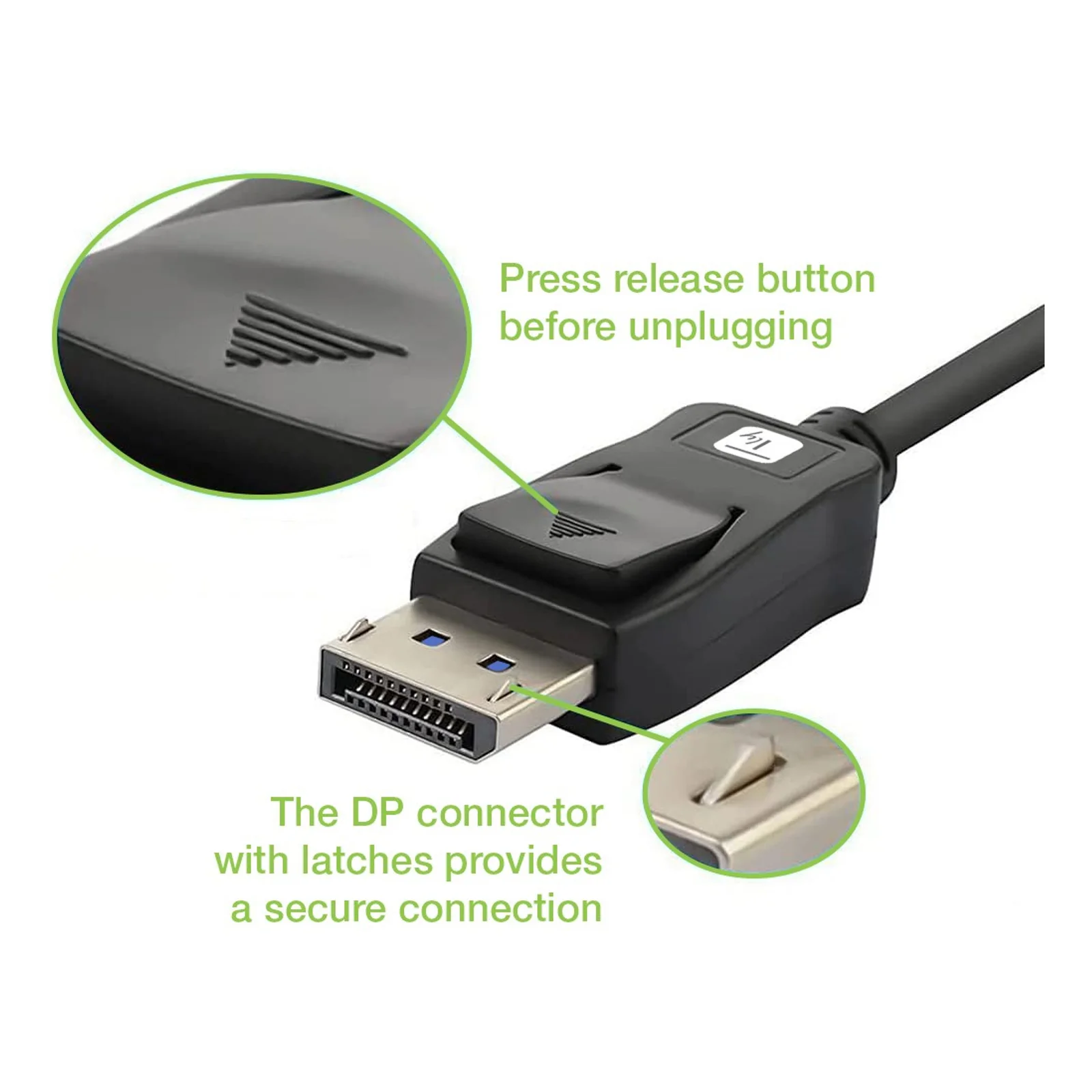 Techly ICOC-DSP-A21-020 2 m DisplayPort Noir