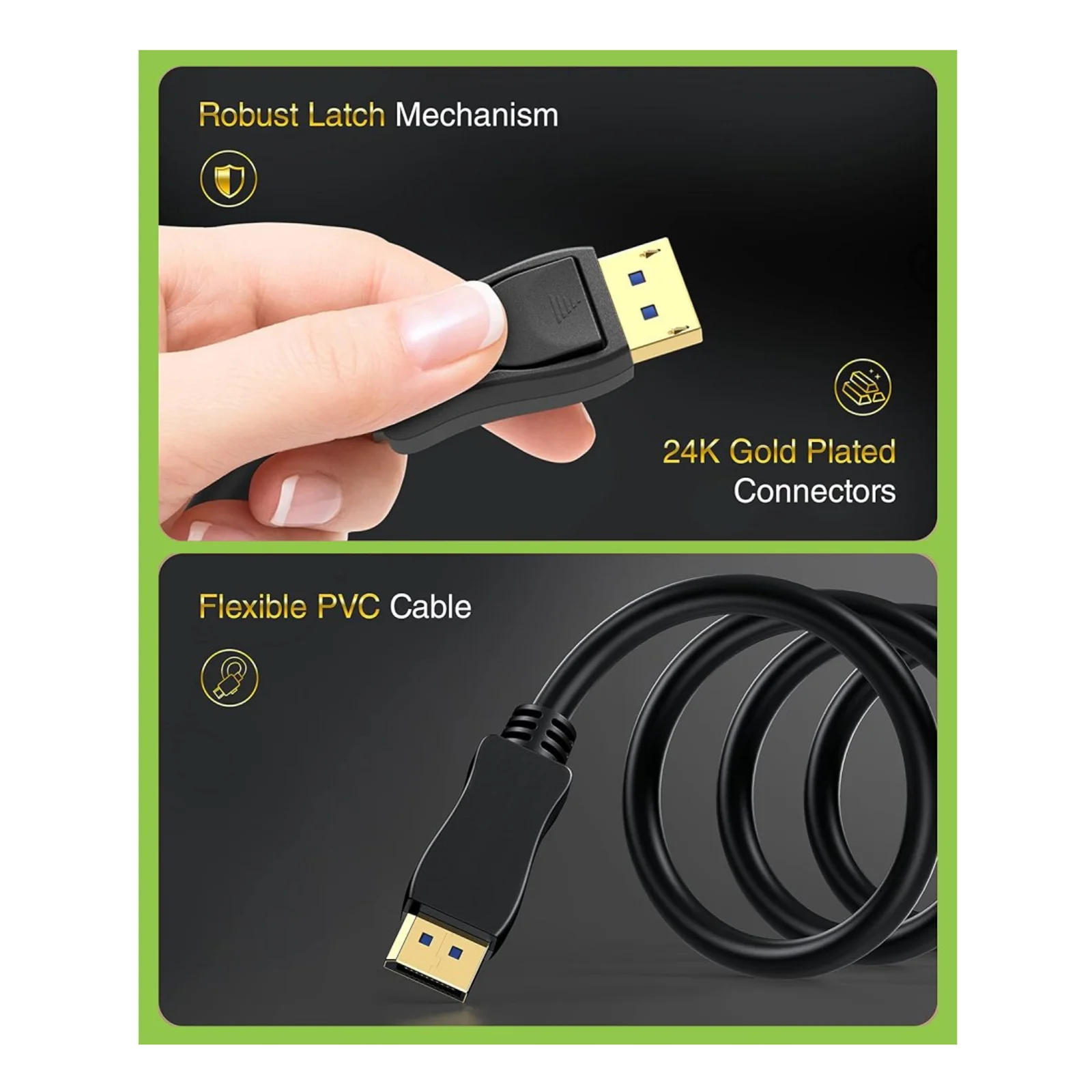 Techly ICOC-DSP-A21-020 2 m DisplayPort Noir