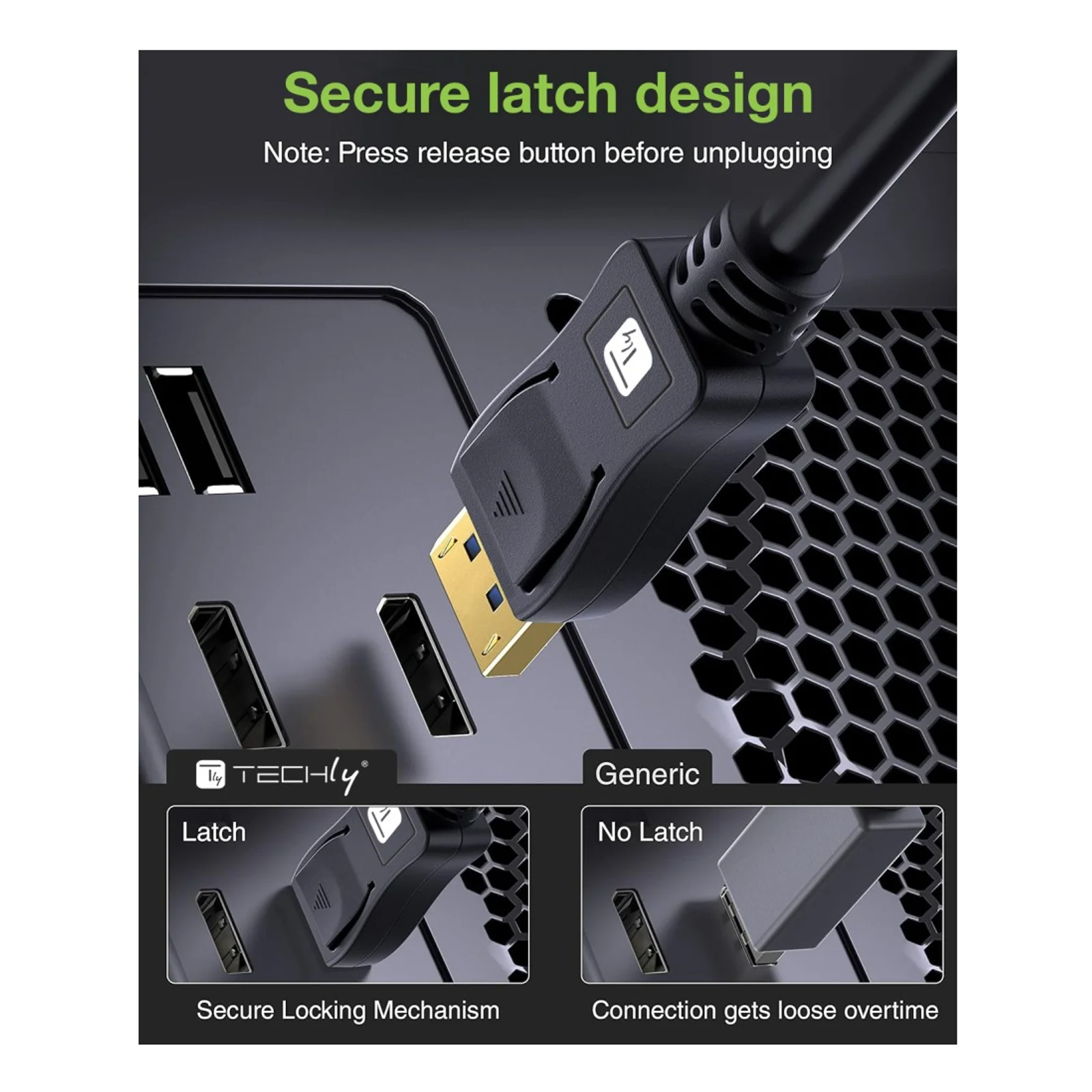 Techly ICOC-DSP-A21-020 2 m DisplayPort Noir