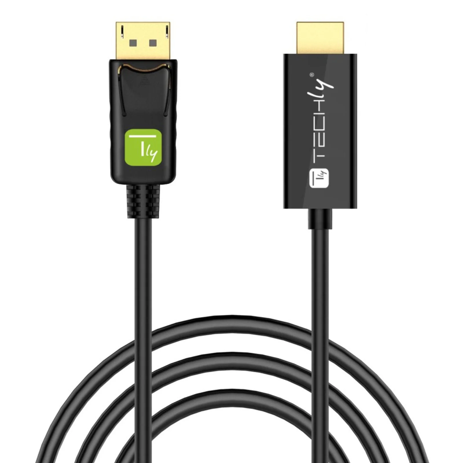 Techly ICOC DSP-H12-020 câble vidéo et adaptateur 2 m DisplayPort HDMI Noir