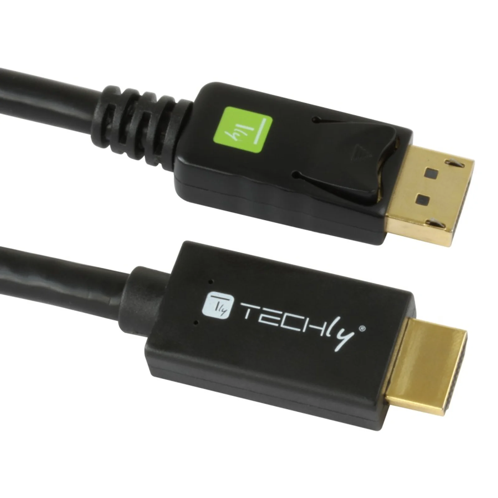 Techly ICOC DSP-H12-020 câble vidéo et adaptateur 2 m DisplayPort HDMI Noir