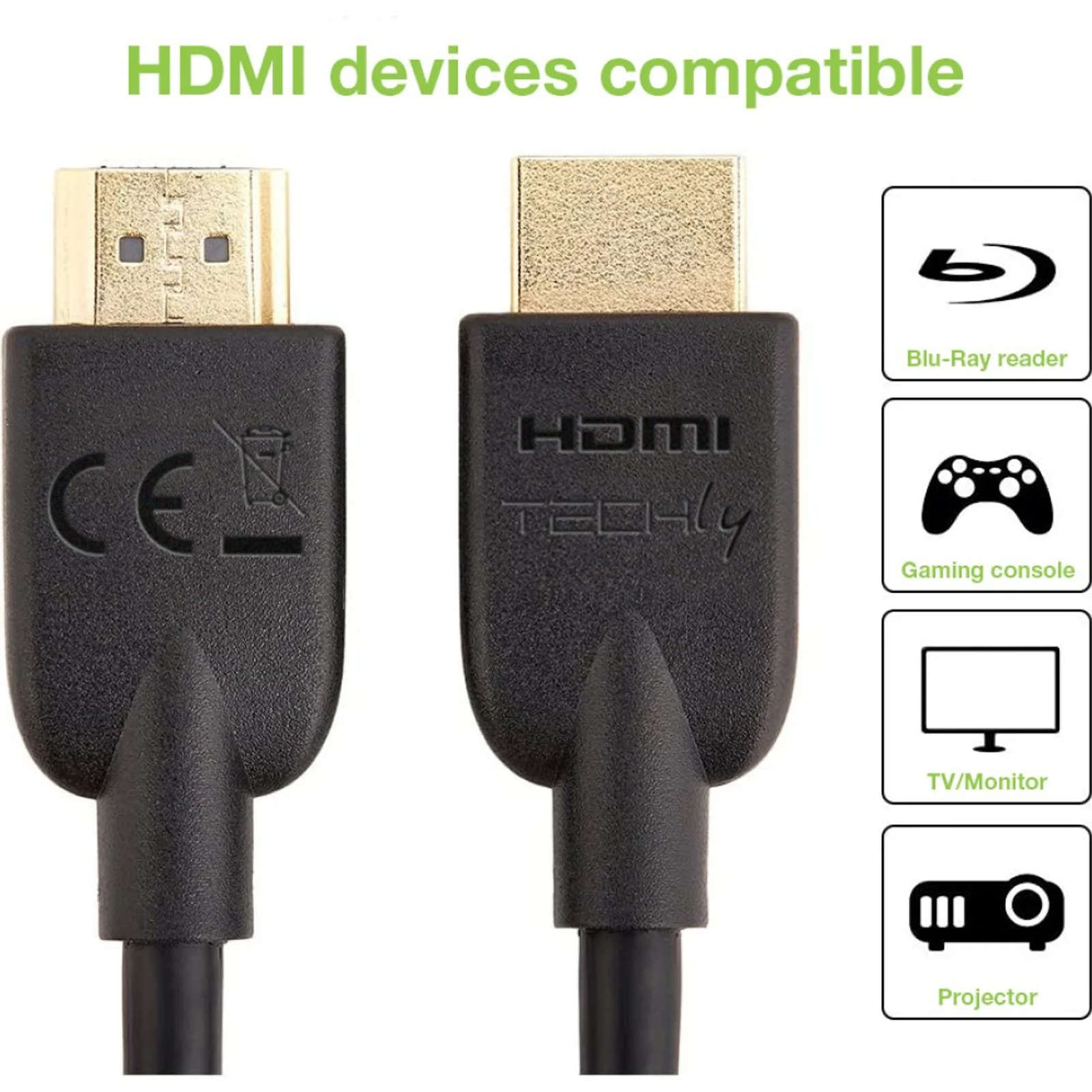 Techly ICOC HDMI2-4-020T câble HDMI 2 m HDMI Type A (Standard) Noir