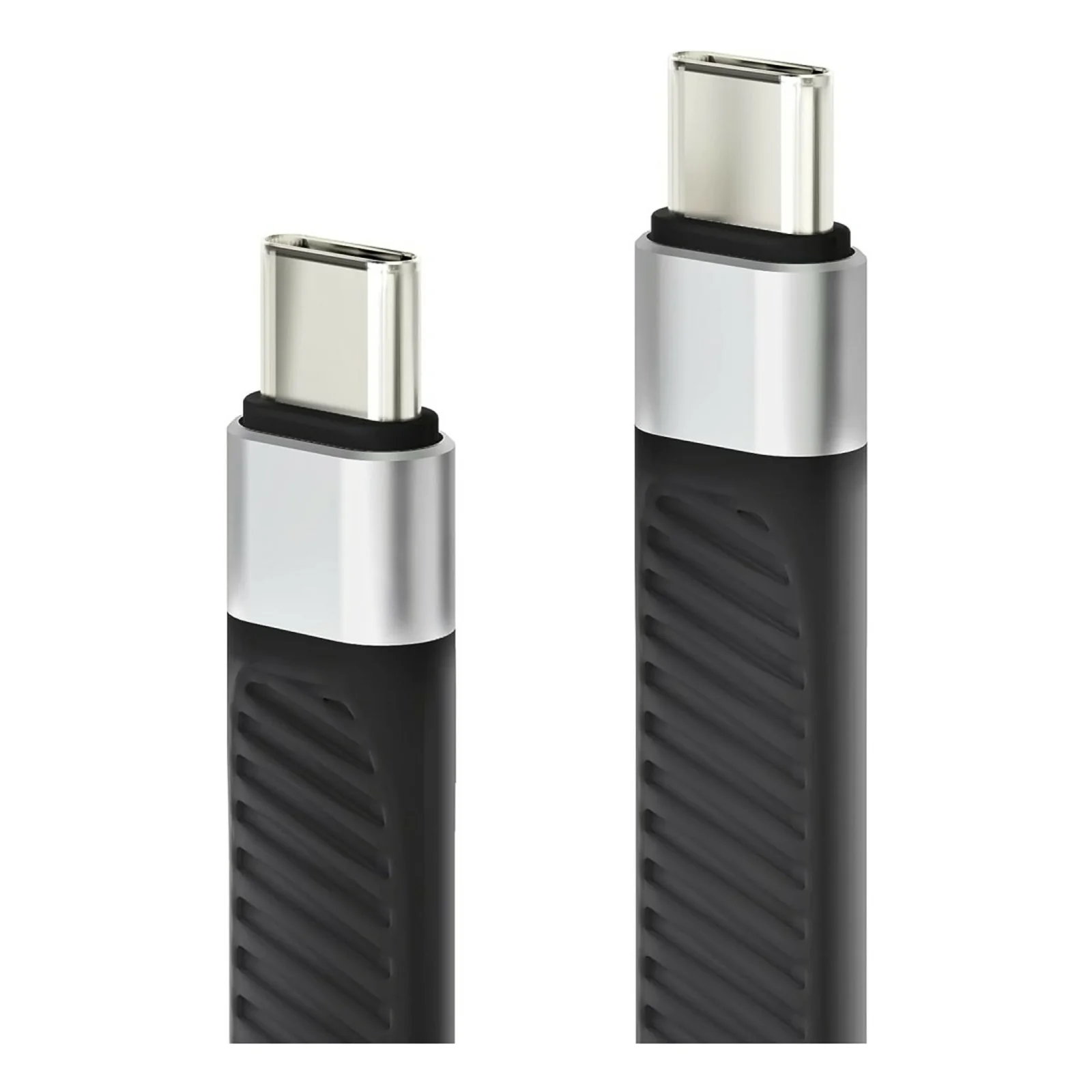 Techly ICOC-USBC-FL-U4 câble USB USB4 Gen 2x2 0,124 m 40 Gbit/s 1000 W Noir