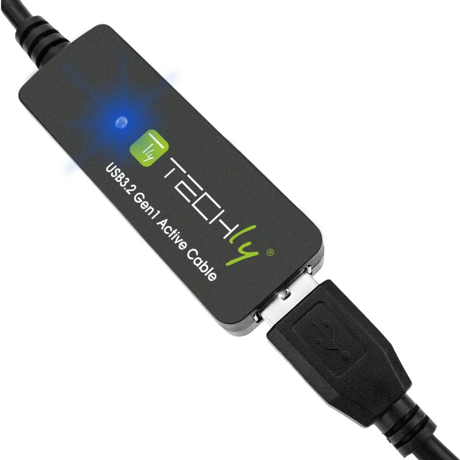 Techly ICUR30100G câble USB USB 3.2 Gen 1 (3.1 Gen 1) 10 m USB A Noir