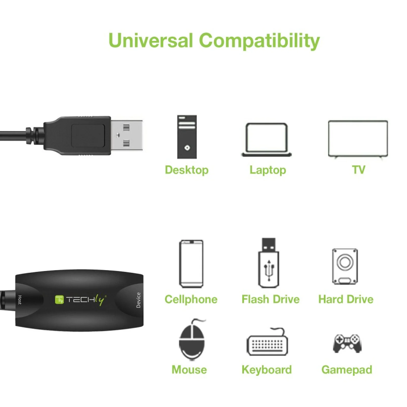 Techly ICUR3050 câble USB USB 3.2 Gen 1 (3.1 Gen 1) 5 m USB A 5 Gbit/s Noir