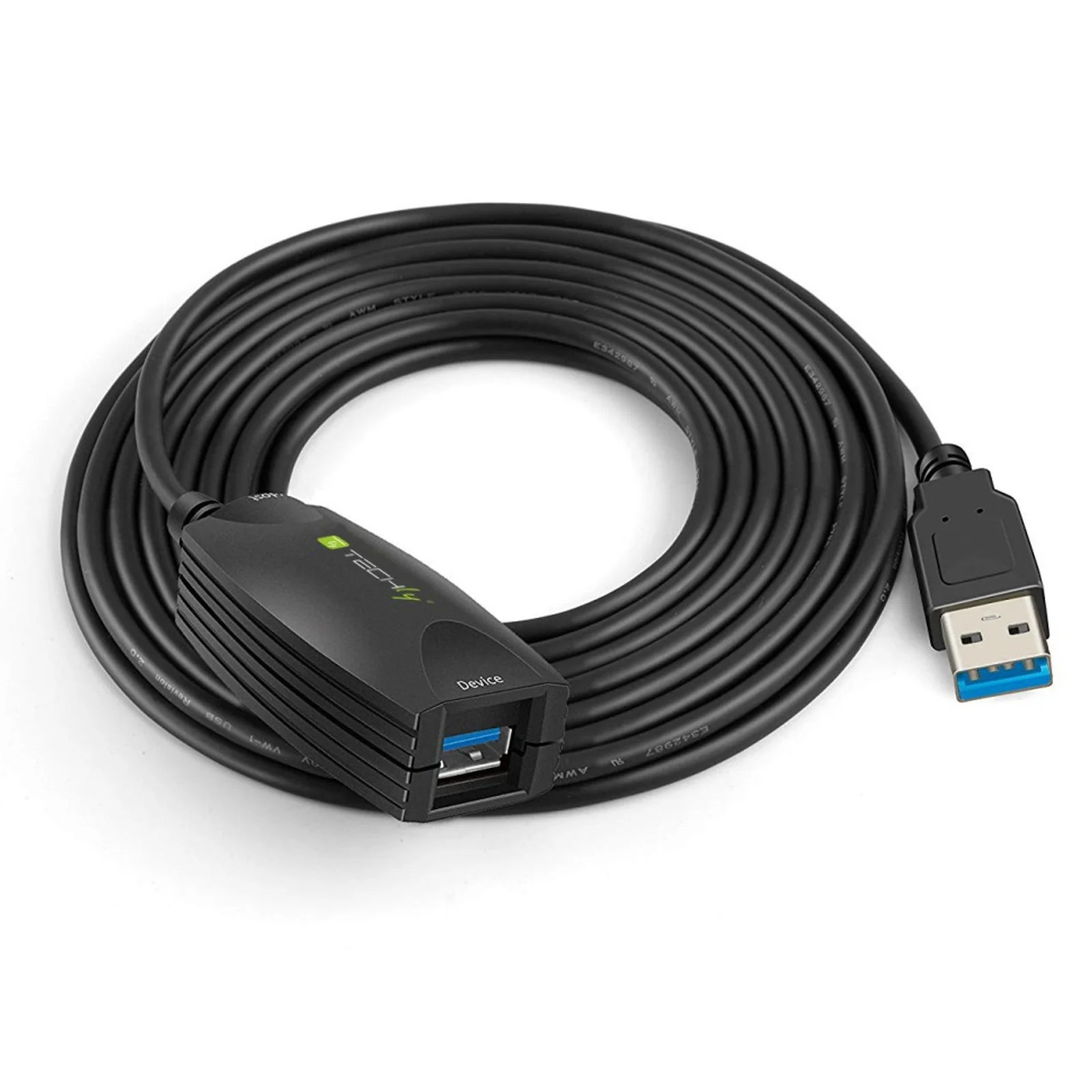 Techly ICUR3050 câble USB USB 3.2 Gen 1 (3.1 Gen 1) 5 m USB A 5 Gbit/s Noir