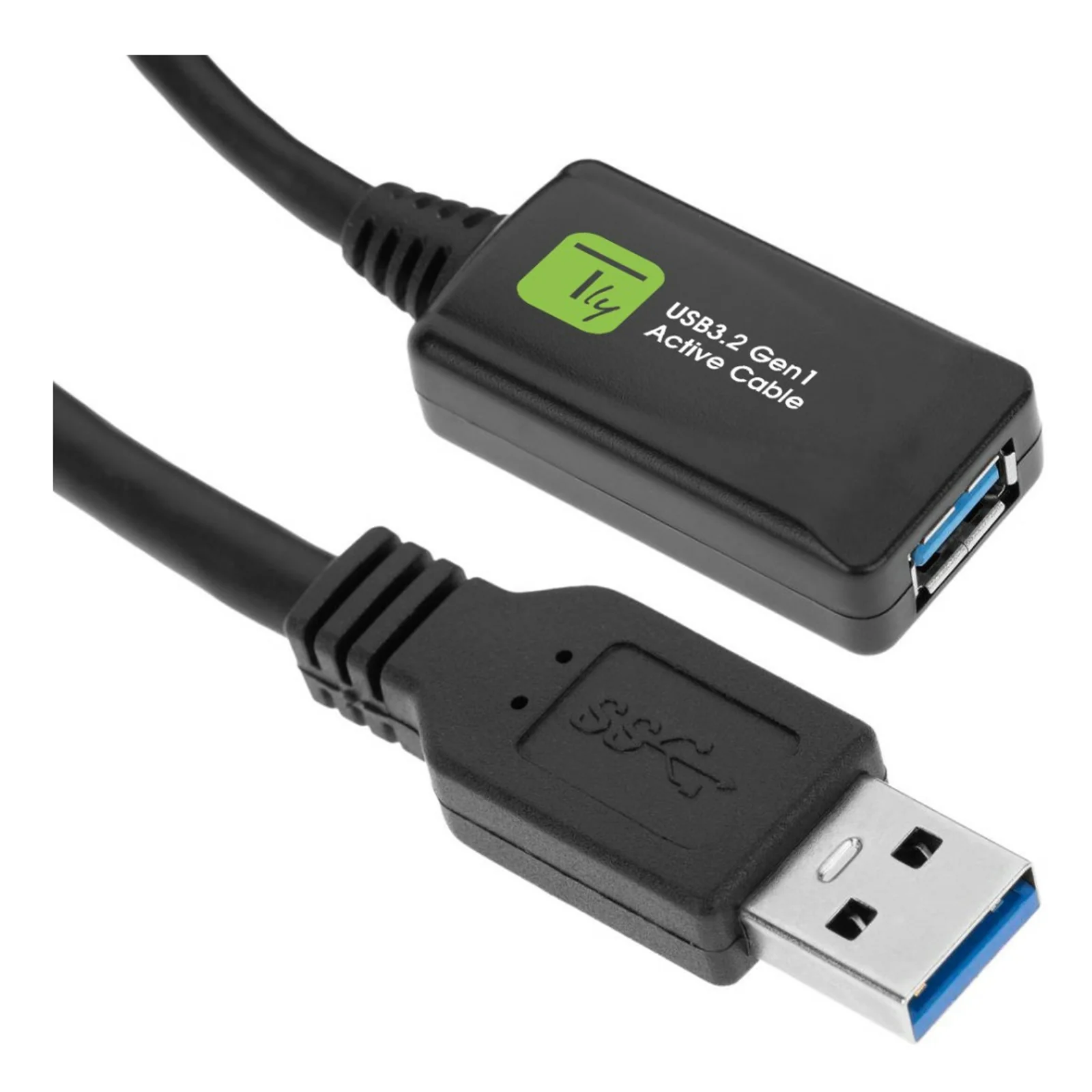 Techly ICUR3050G câble USB USB 3.2 Gen 1 (3.1 Gen 1) 5 m USB A Noir