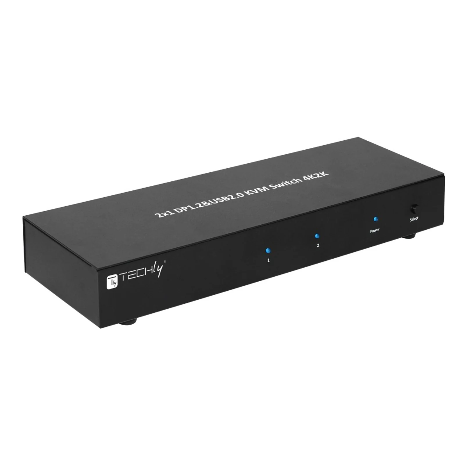 Techly IDATA DP-KVM2 commutateur écran, clavier et souris Noir