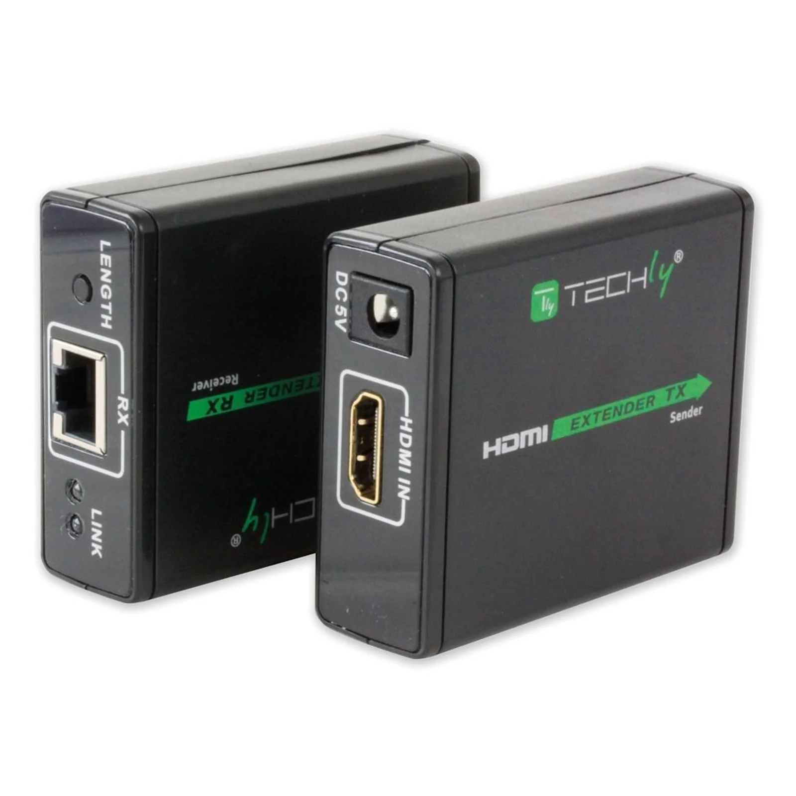 Techly IDATA EXT-E70 extension audio/video Émetteur et récepteur AV Noir