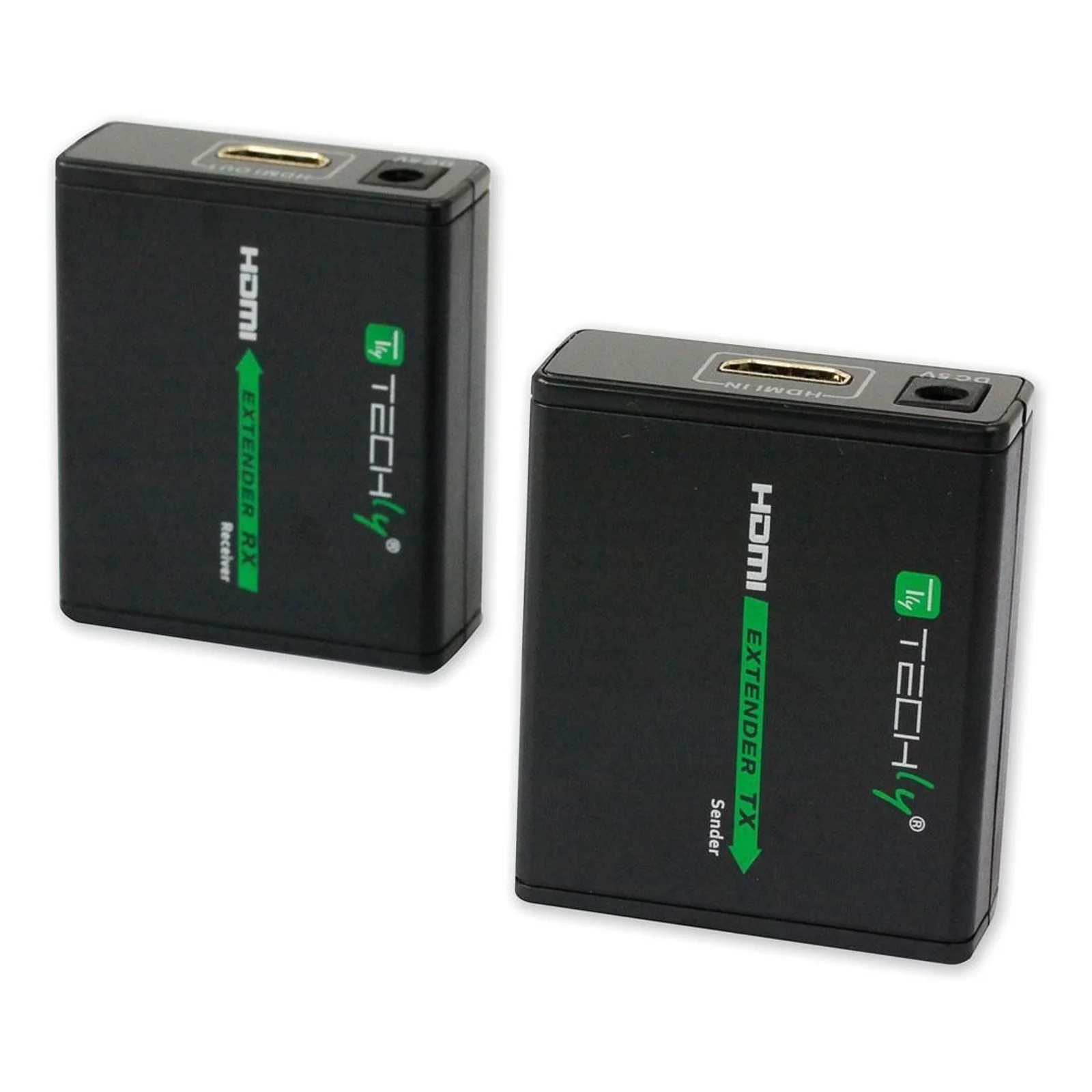 Techly IDATA EXT-E70 extension audio/video Émetteur et récepteur AV Noir