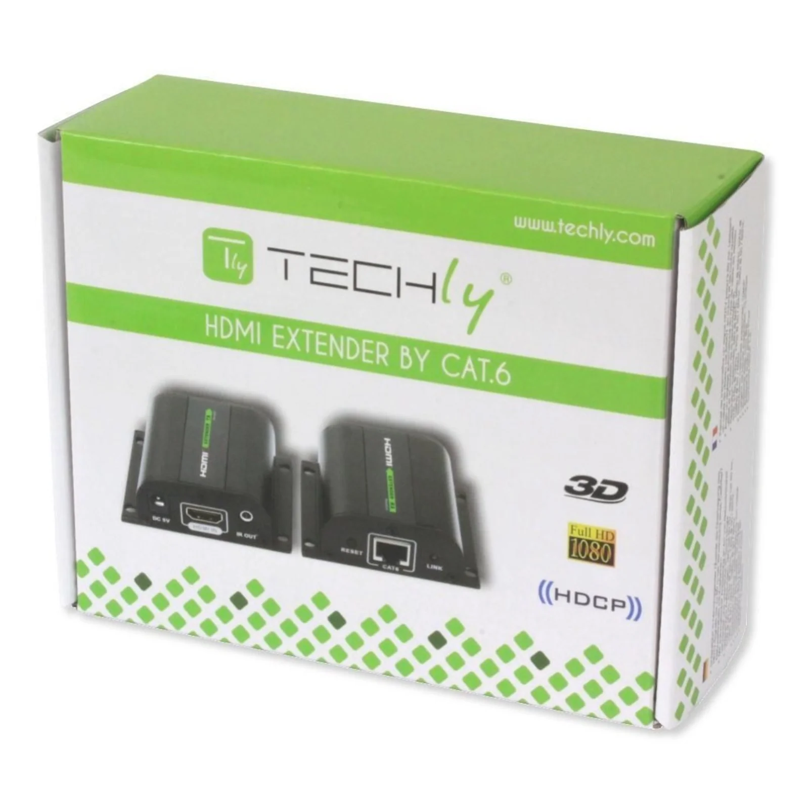 Techly IDATA EXT-E70I extension audio/video Émetteur et récepteur AV Noir