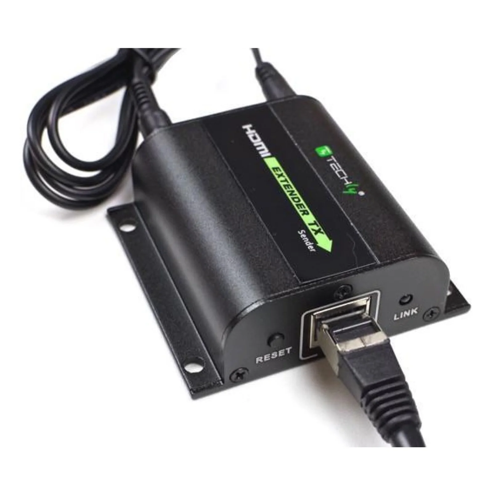 Techly IDATA EXT-E70I extension audio/video Émetteur et récepteur AV Noir