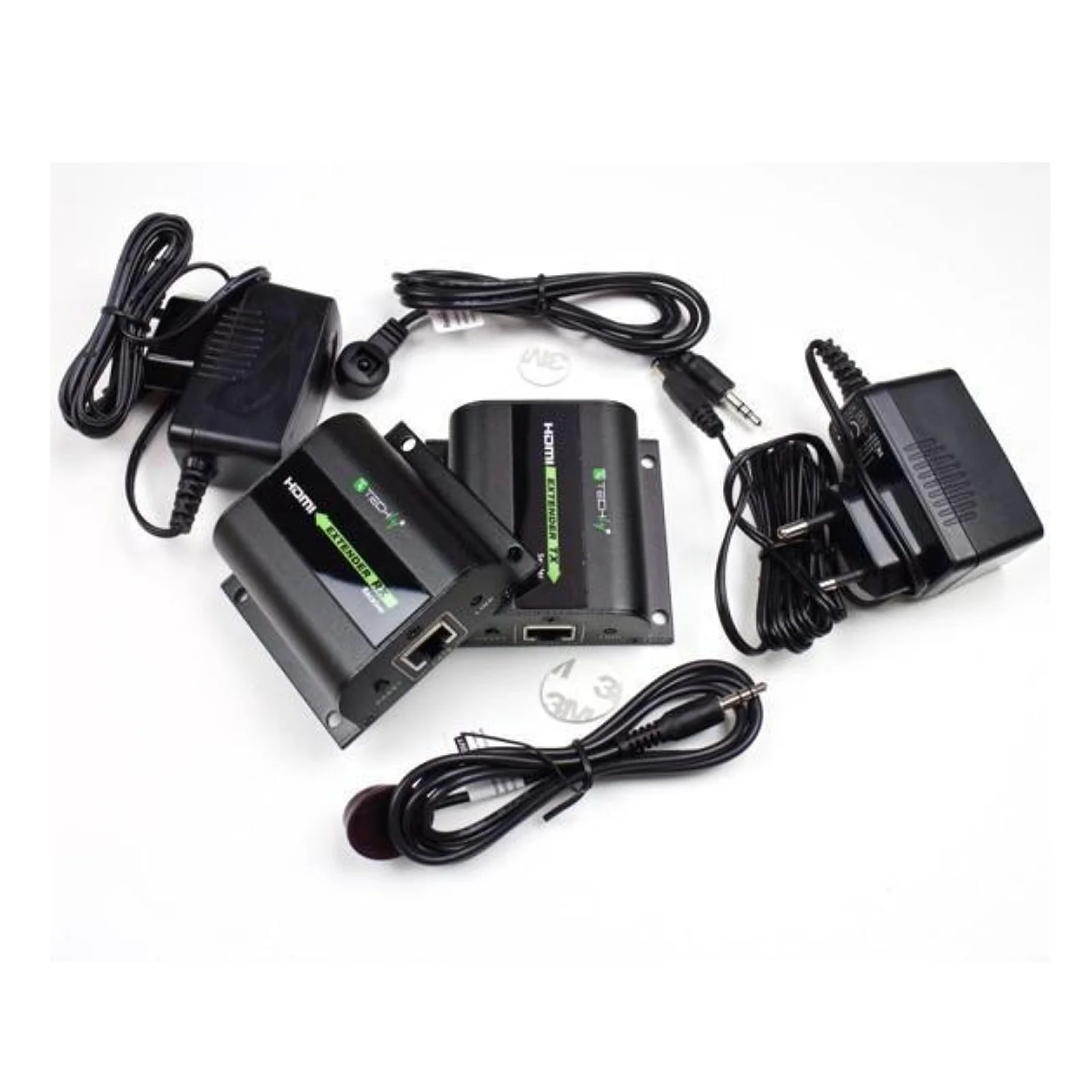 Techly IDATA EXT-E70I extension audio/video Émetteur et récepteur AV Noir