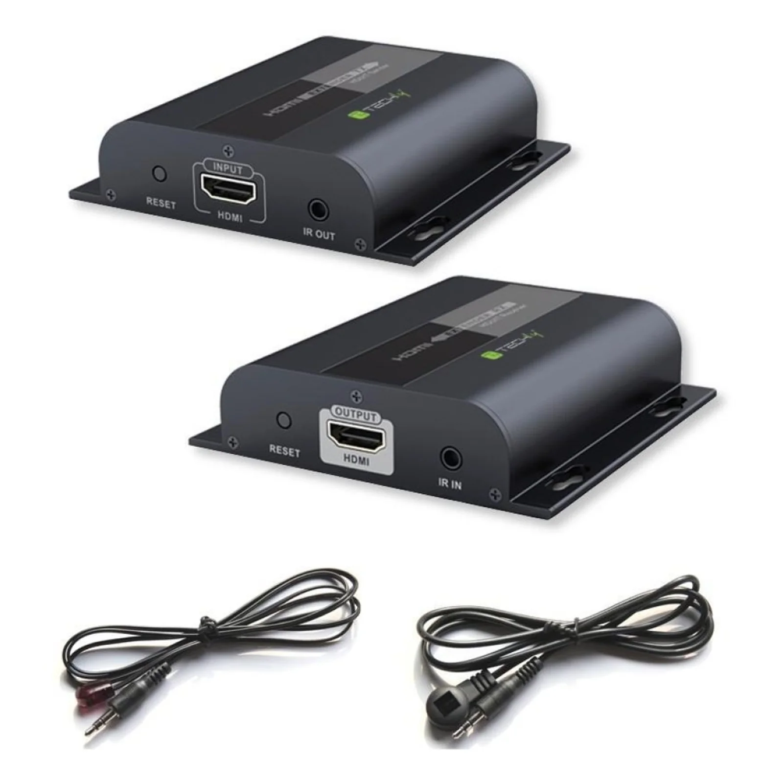 Techly IDATA EXTIP-383RV4 extension audio/video Récepteur AV Noir