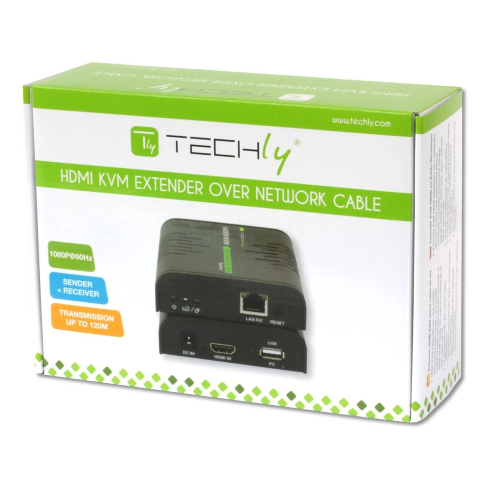 Techly IDATA HDMI-KVM2 extension KVM Émetteur et récepteur