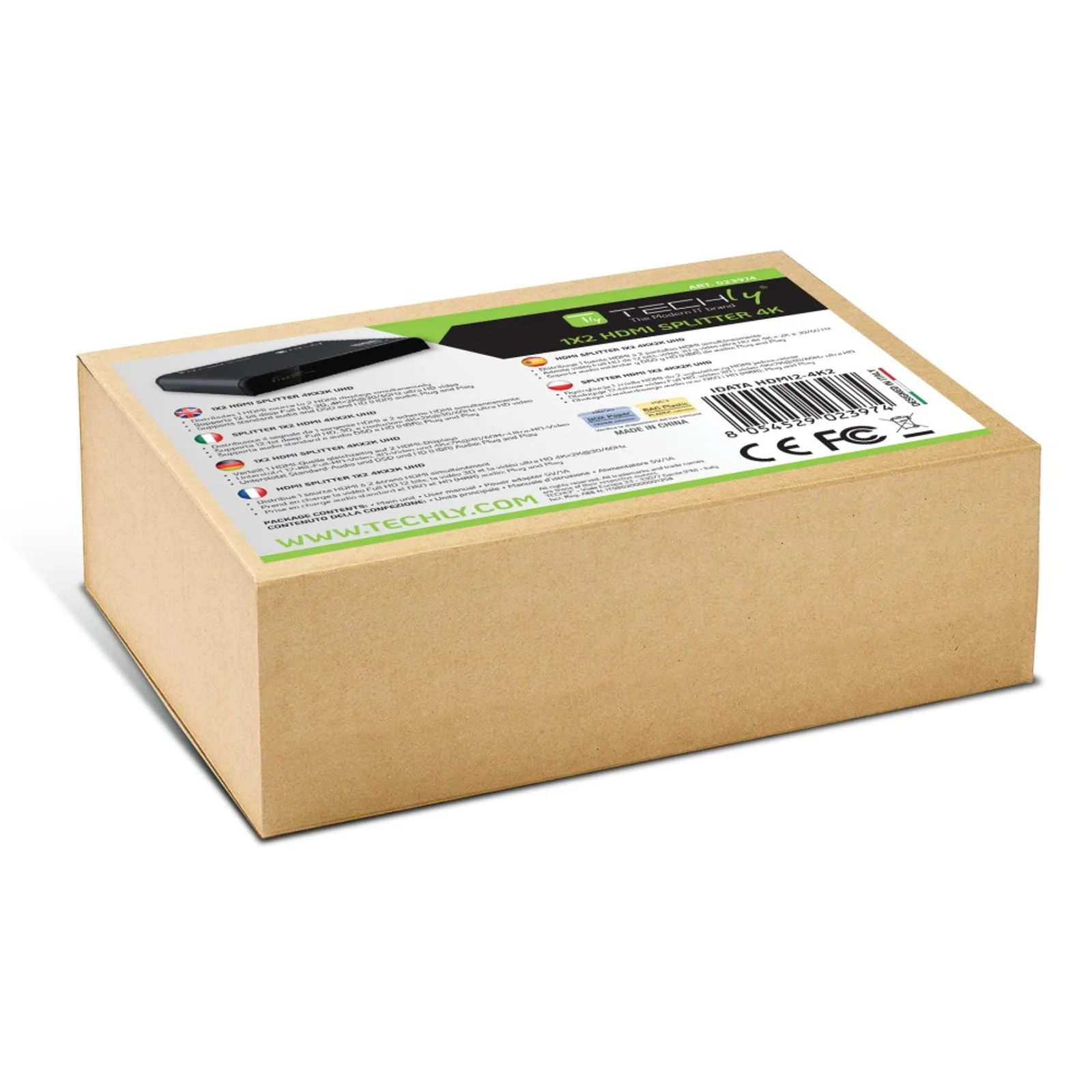 Techly IDATA HDMI2-4K2 répartiteur vidéo HDMI 2x HDMI