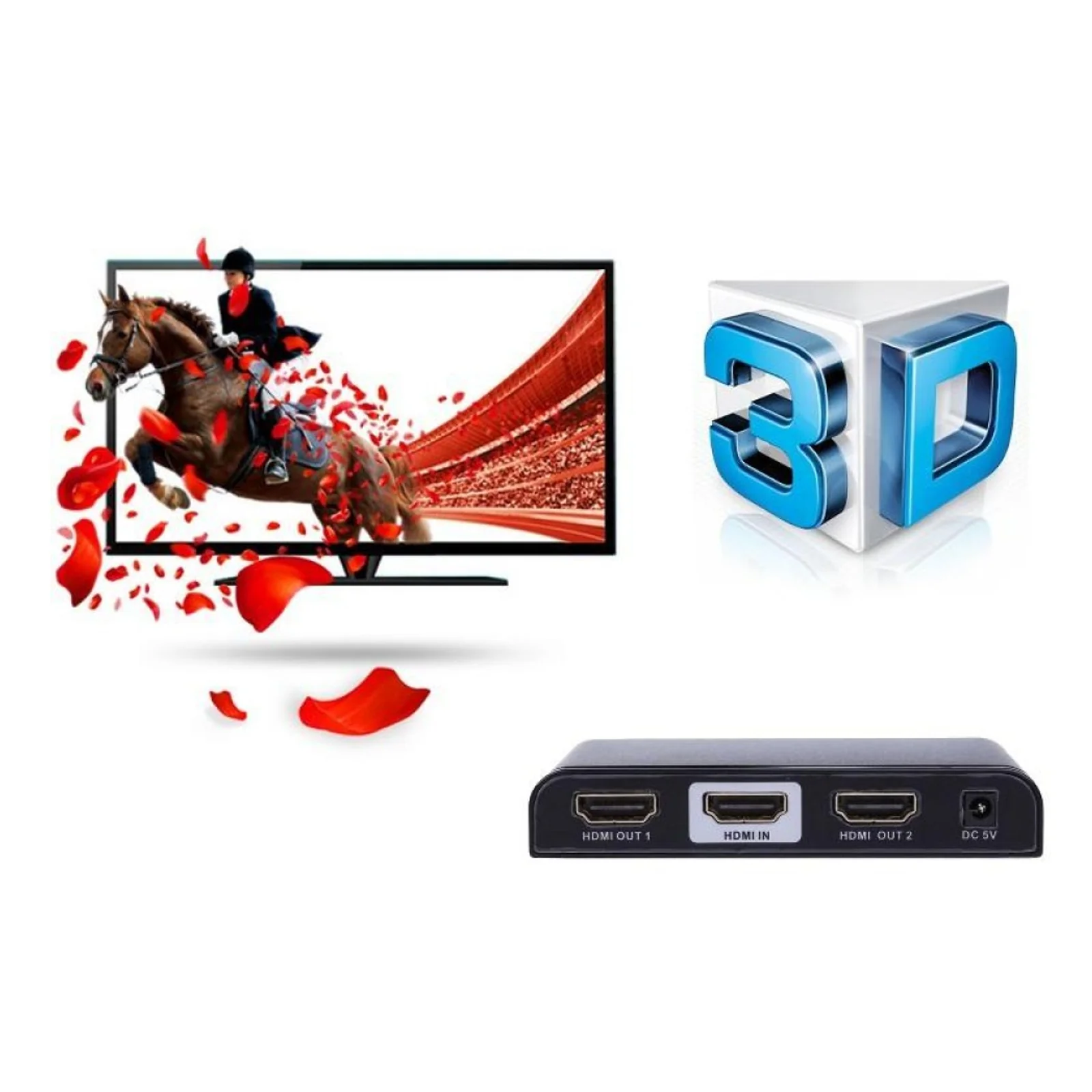 Techly IDATA HDMI2-4K2 répartiteur vidéo HDMI 2x HDMI