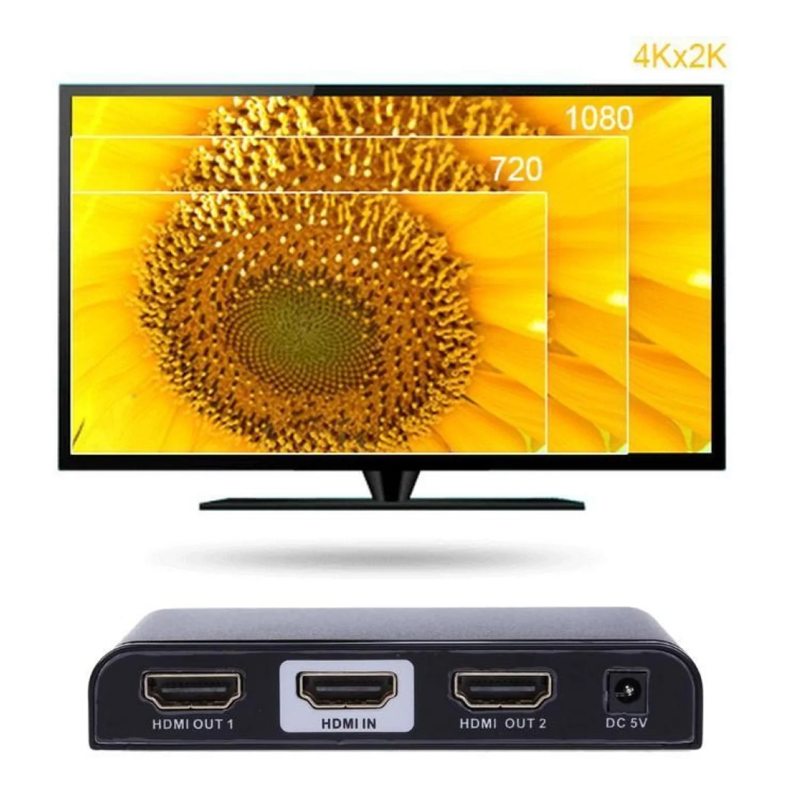 Techly IDATA HDMI2-4K2 répartiteur vidéo HDMI 2x HDMI