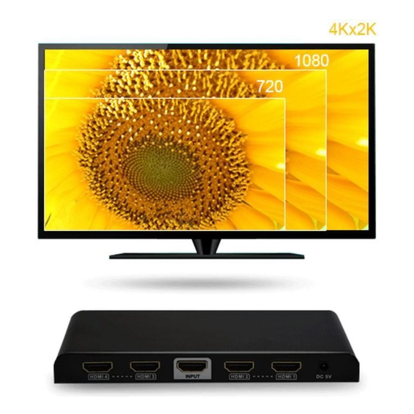 Techly IDATA HDMI2-4K4 répartiteur vidéo HDMI 4x HDMI
