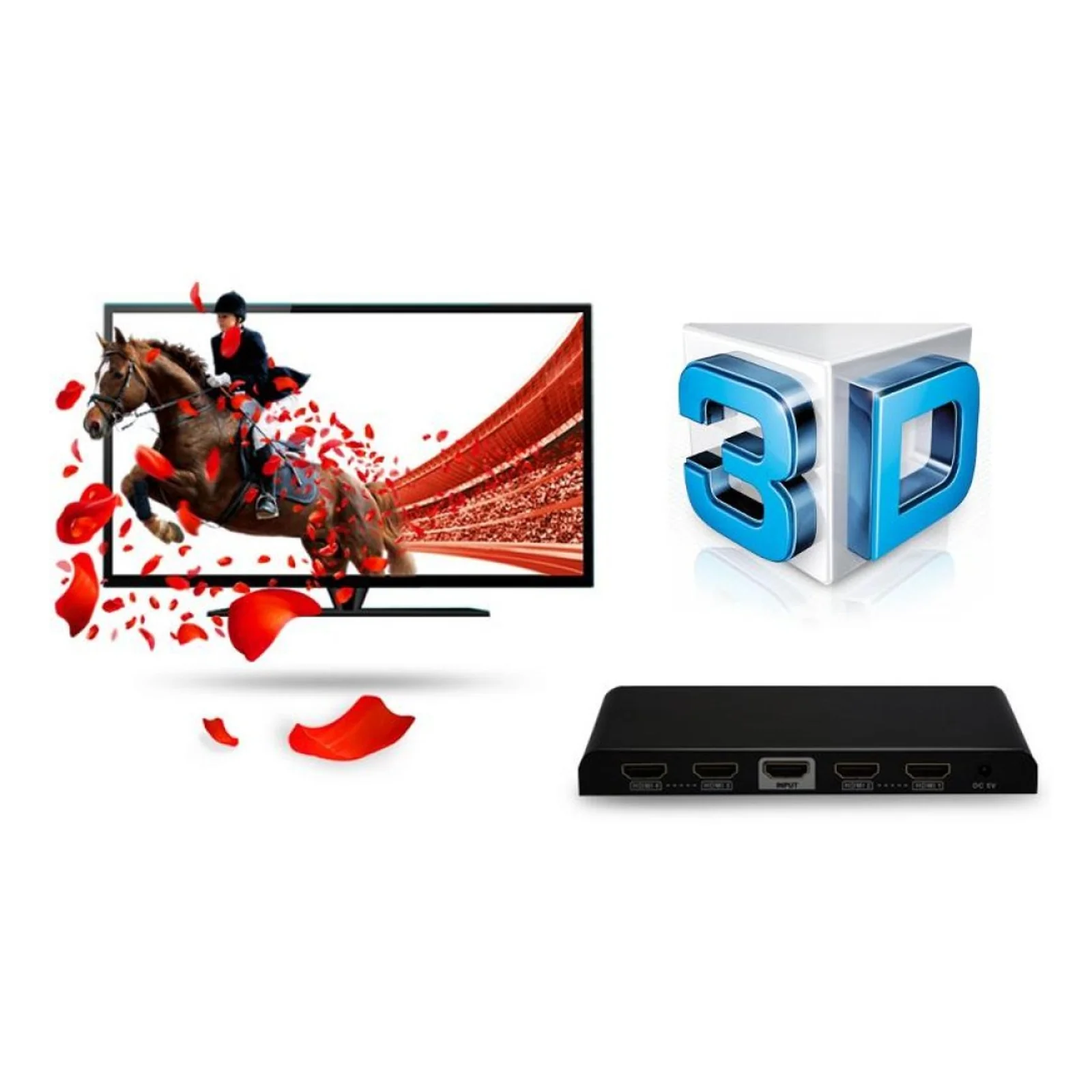 Techly IDATA HDMI2-4K4 répartiteur vidéo HDMI 4x HDMI