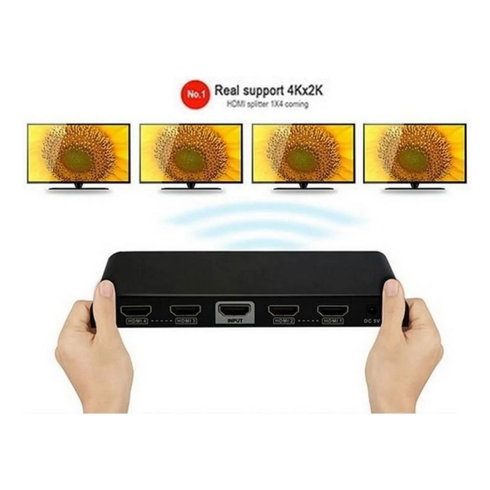 Techly IDATA HDMI2-4K4 répartiteur vidéo HDMI 4x HDMI