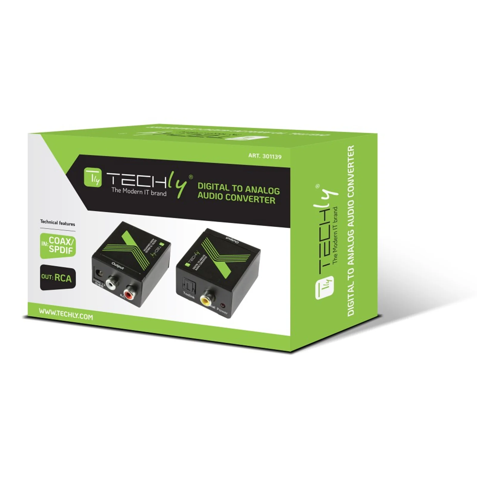 Techly IDATA SPDIF-3 changeur de genre de câble Multiconnection RCA Noir