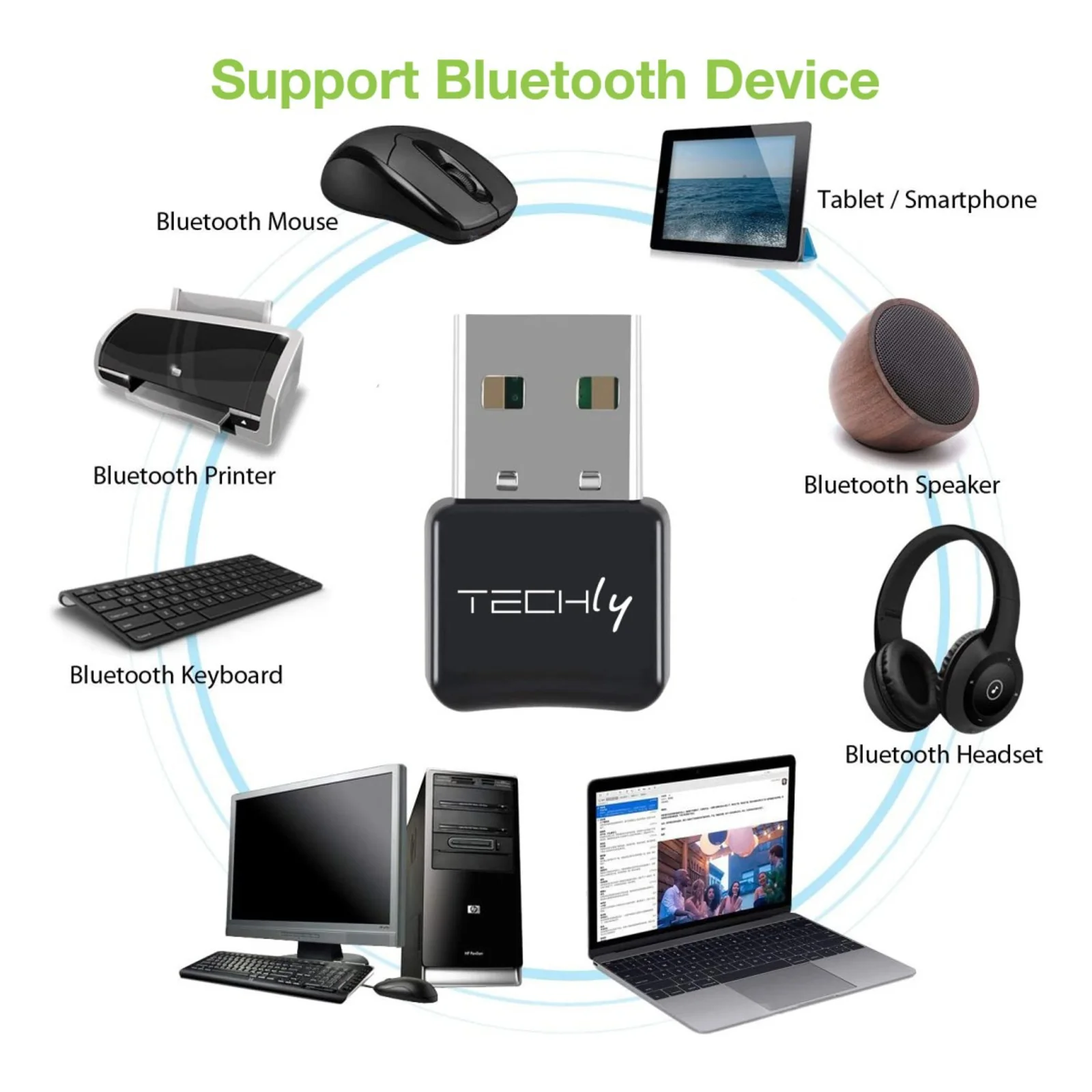 Techly IDATA USB-BLT5 accessoire de clavier Récepteur USB