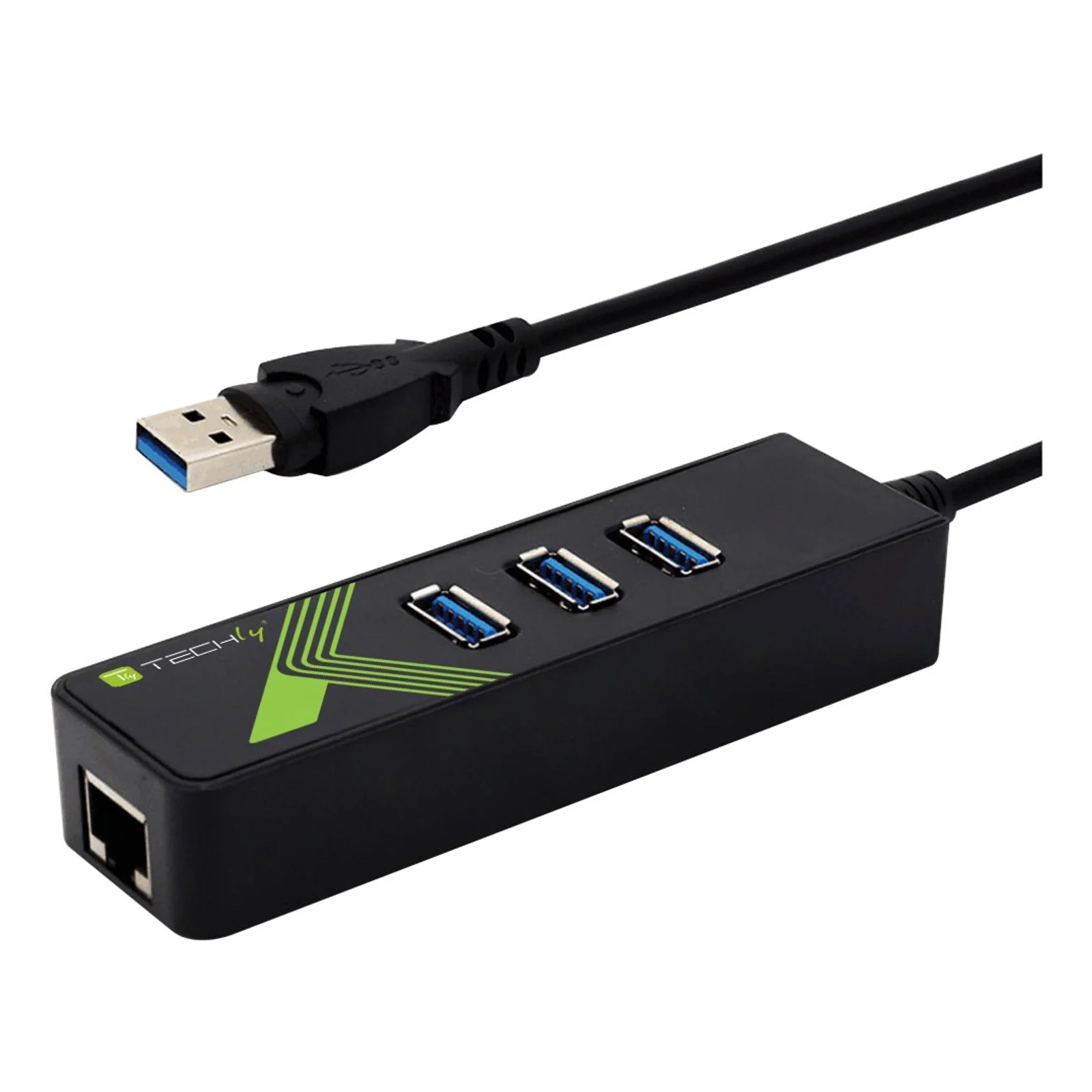 Techly IDATA USB-ETGIGA-3U2 station d'accueil USB 3.2 Gen 1 (3.1 Gen 1) Type-A Noir
