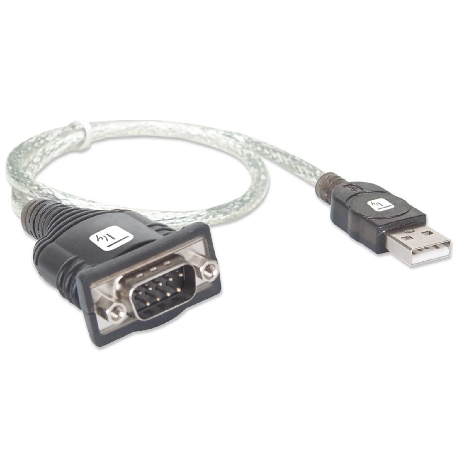 Techly IDATA USB-SER-2T câble Série Transparent 0,45 m USB Type-A DB-9