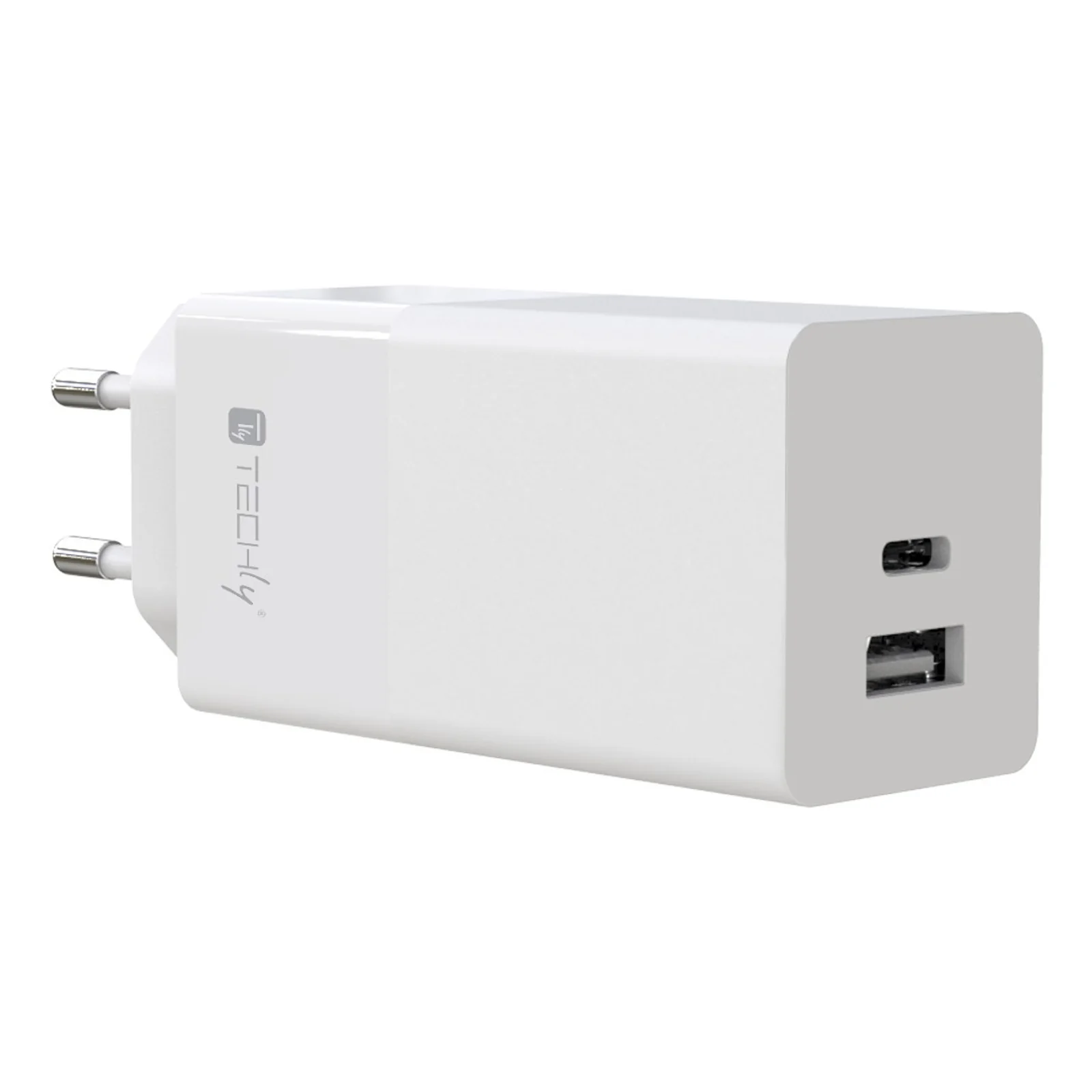 Techly IPW-PD100W-WH chargeur d'appareils mobiles Chargeur électrique, Smartphone, Tablette, Universel Blanc Secteur Charge rapide Intérieure