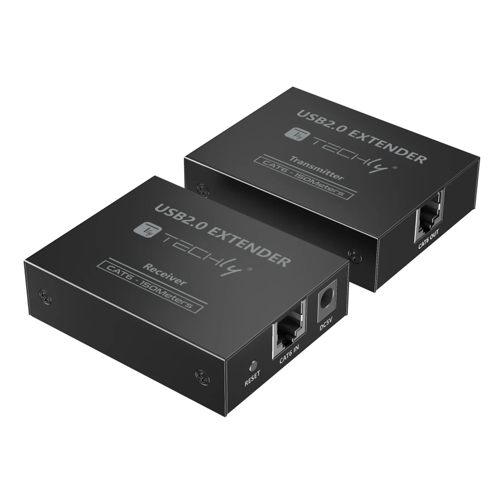 Techly IUSB-EXTEND1504P extension audio/video Émetteur et récepteur AV Noir