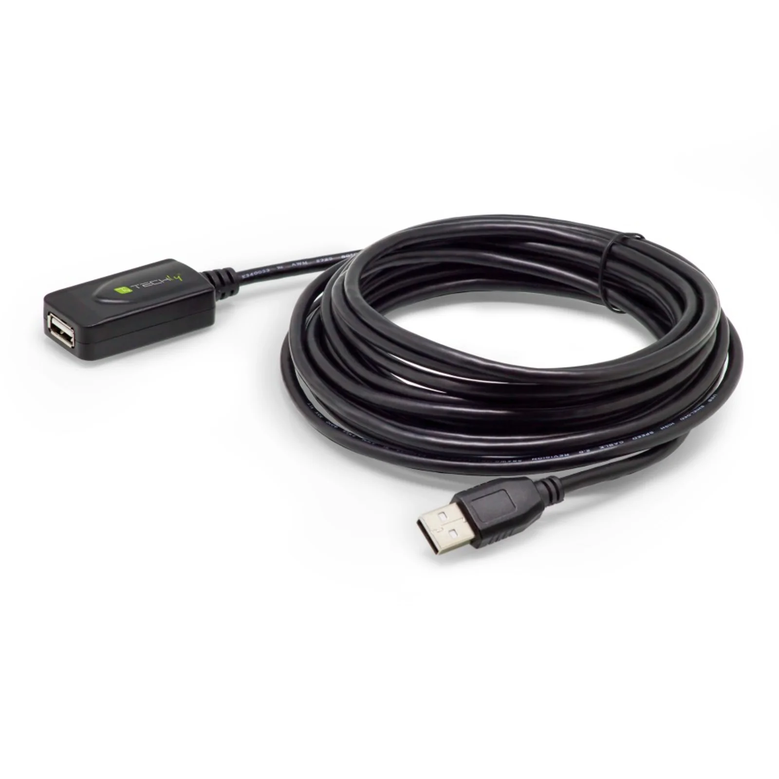 Techly IUSB-REP20TY câble USB USB 2.0 5 m USB A 0,48 Gbit/s Noir