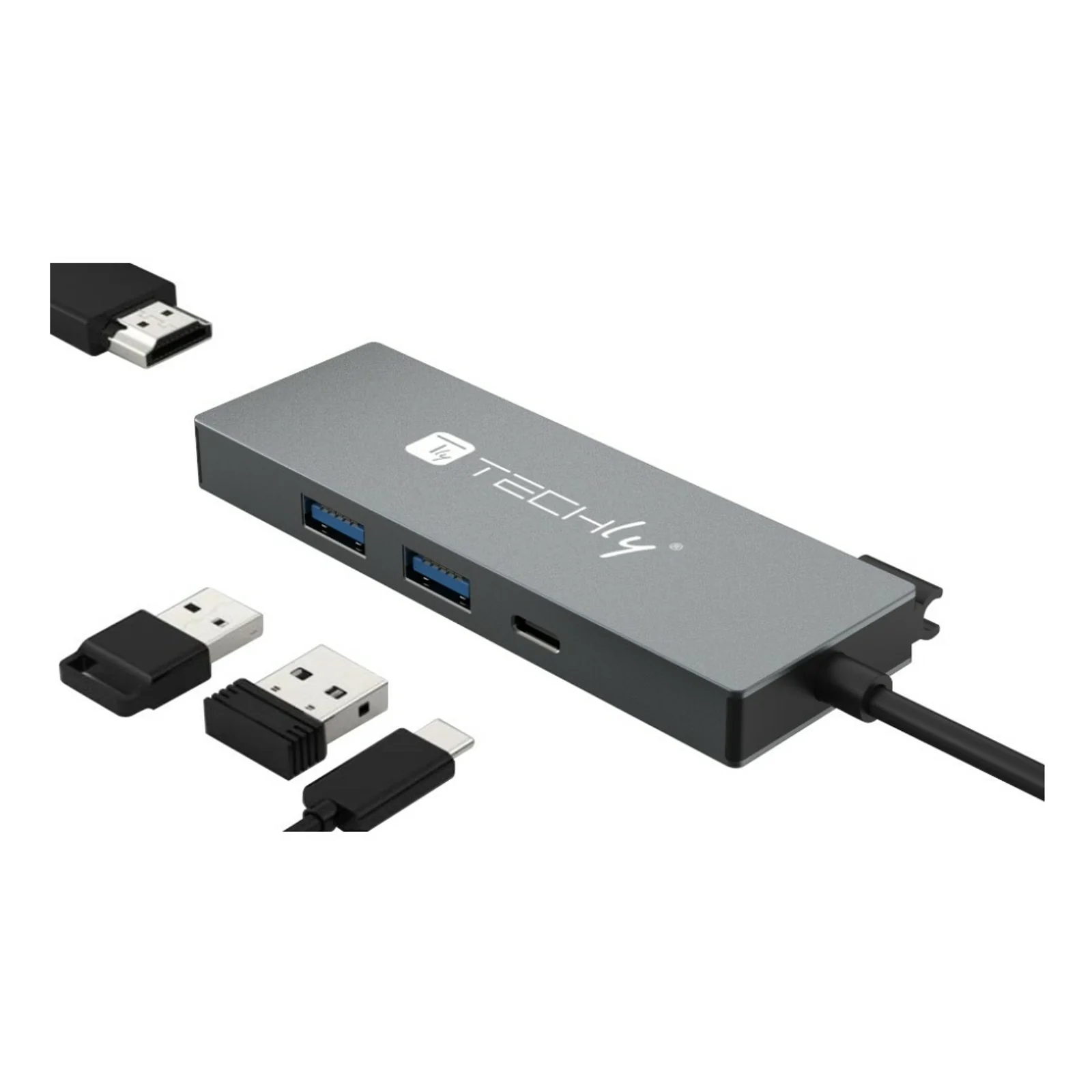 IUSB32C-HUB4HPD station d'accueil Avec fil USB 3.2 Gen 2 (3.1 Gen 2) Type-C Gris