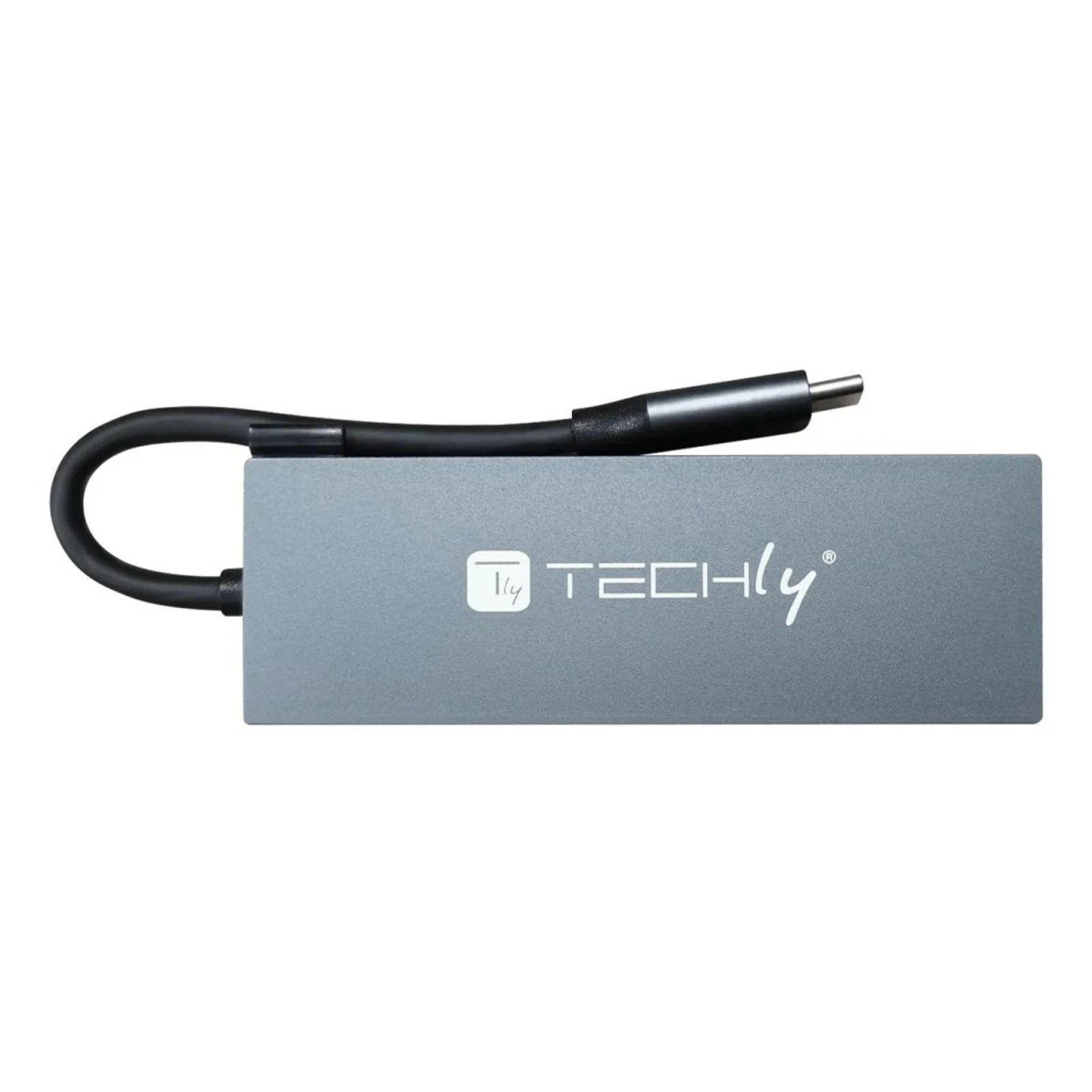 Techly IUSB32C-HUB4HPD station d'accueil Avec fil USB 3.2 Gen 2 (3.1 Gen 2) Type-C Gris